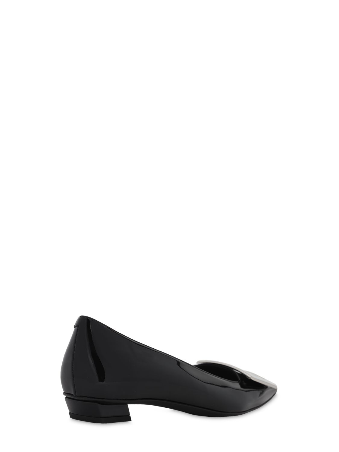 Shop Roger Vivier 25mm Belle Vivier Patent Leather Heels In Black