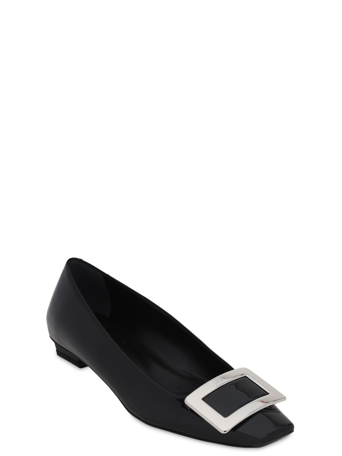 Shop Roger Vivier 25mm Belle Vivier Patent Leather Heels In Black