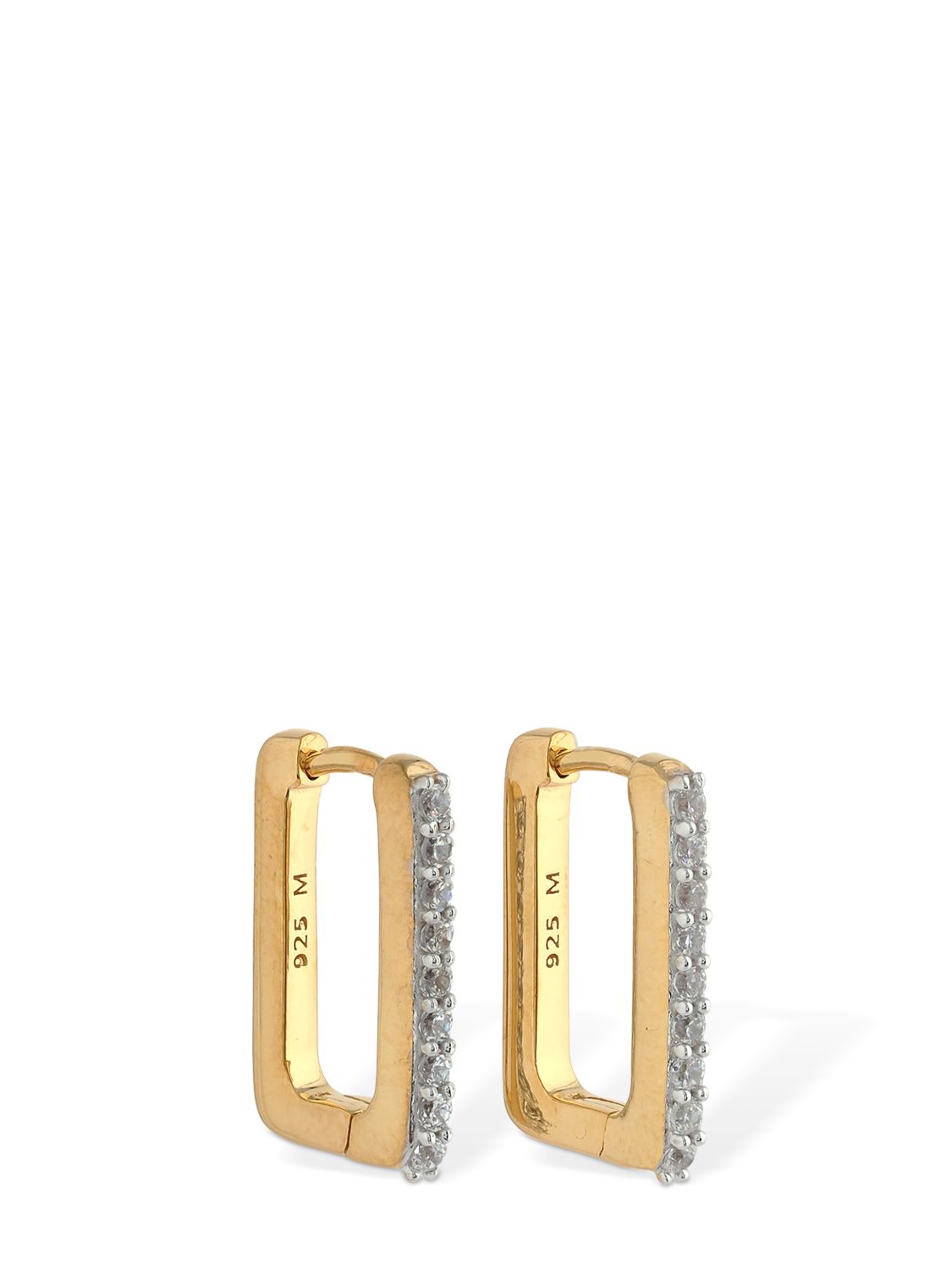 Pavé Ovate Small Squared Earrings