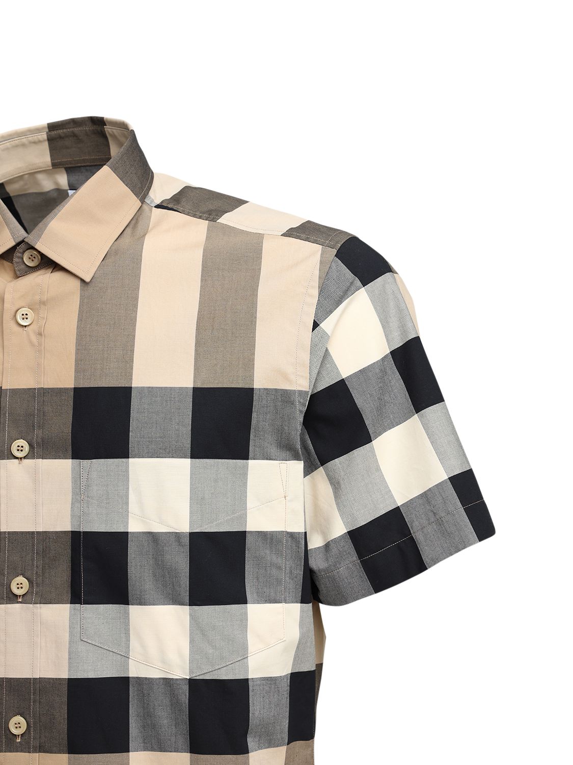 Shop Burberry Summerton Check Cotton Poplin Shirt In Archive Beige