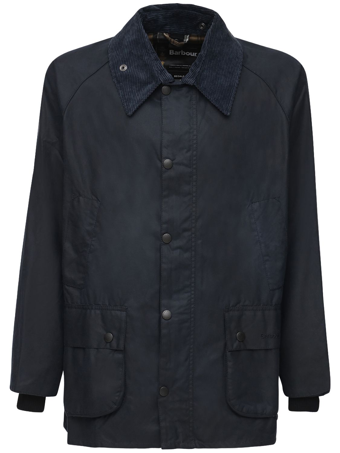 Barbour Bedale Waxed Cotton Jacket In Navy