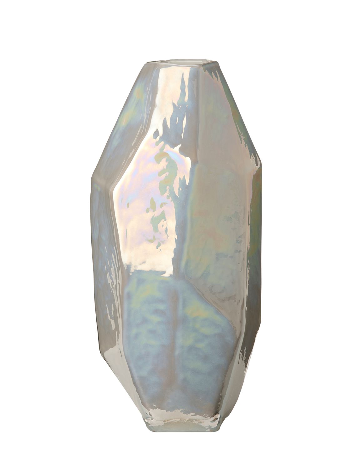 Polspotten Medium Graphic Luster White Vase In Gray
