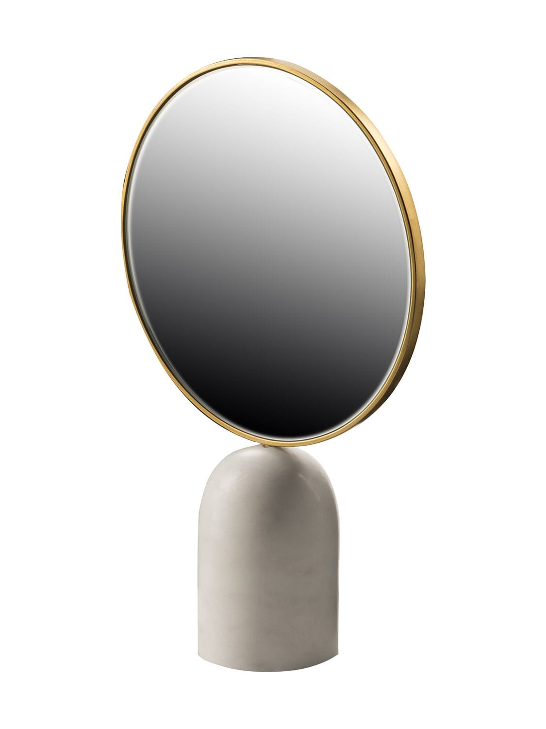 Round Mirror W/ White Marble