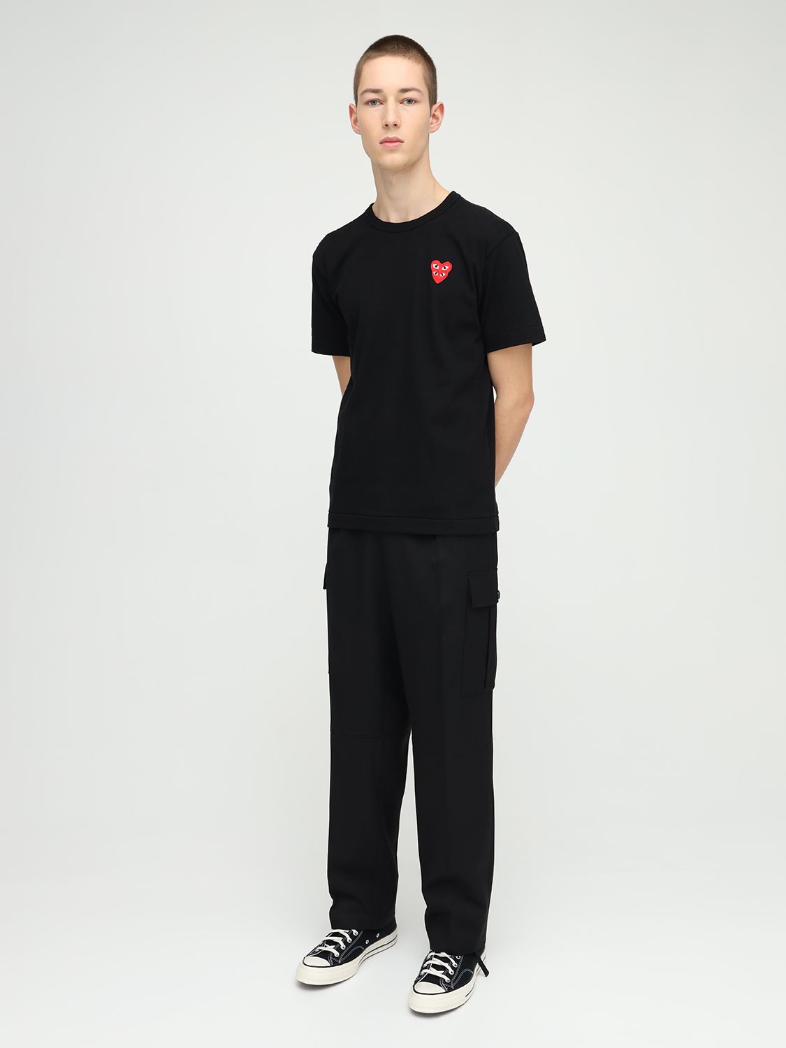 Double Hearts Patch Jersey T-shirt