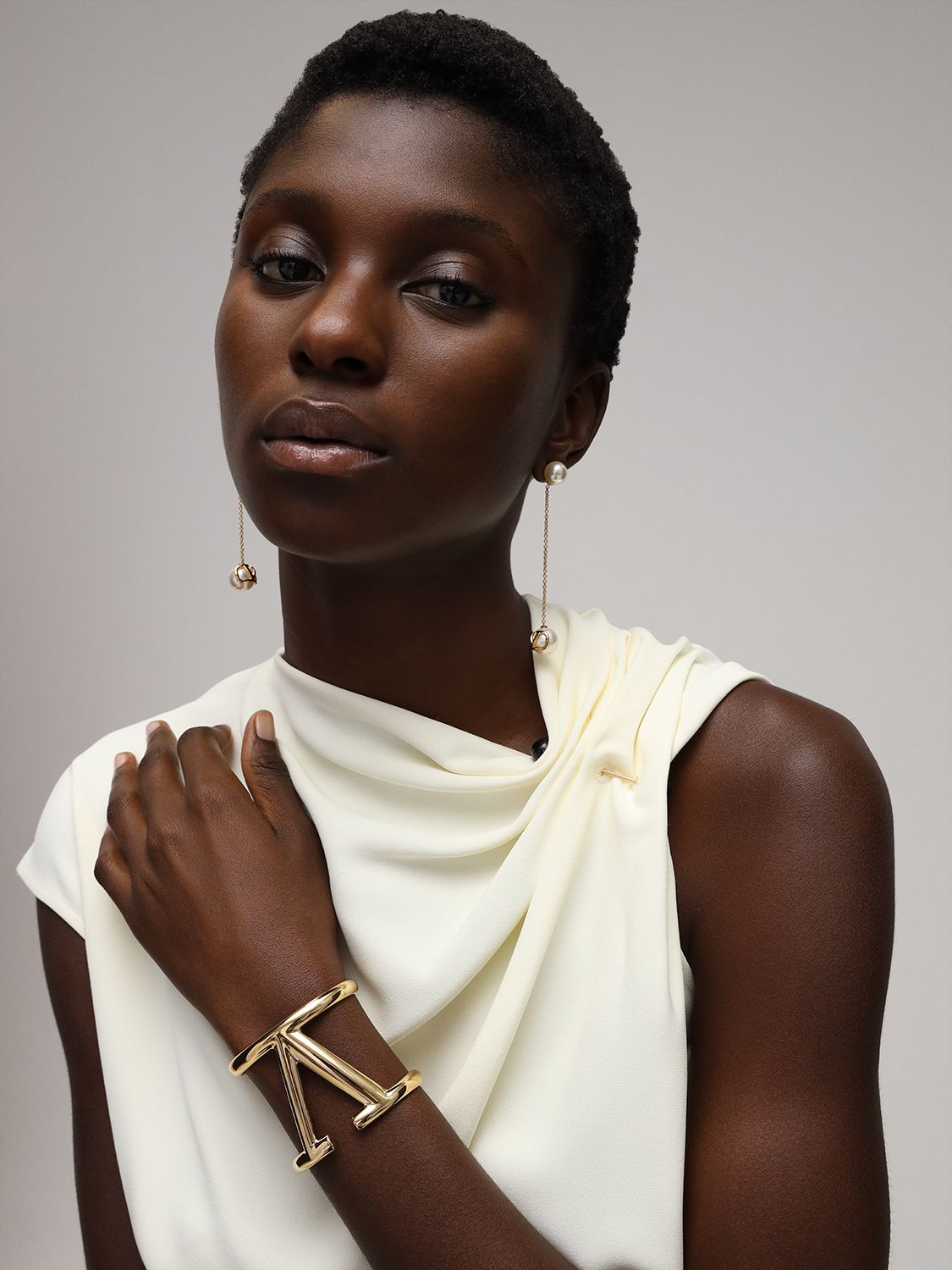V Logo Signature Cuff Bracelet