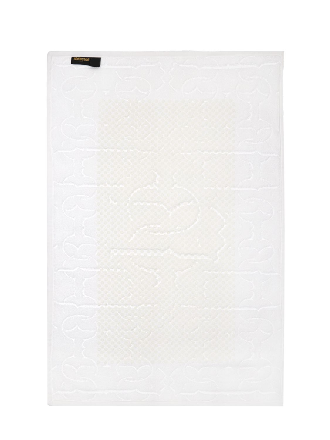 Shop Roberto Cavalli Araldico Cotton Bathmat In White