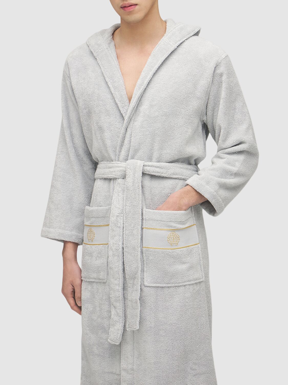ROBERTO CAVALLI GOLD NEW COTTON BATHROBE 