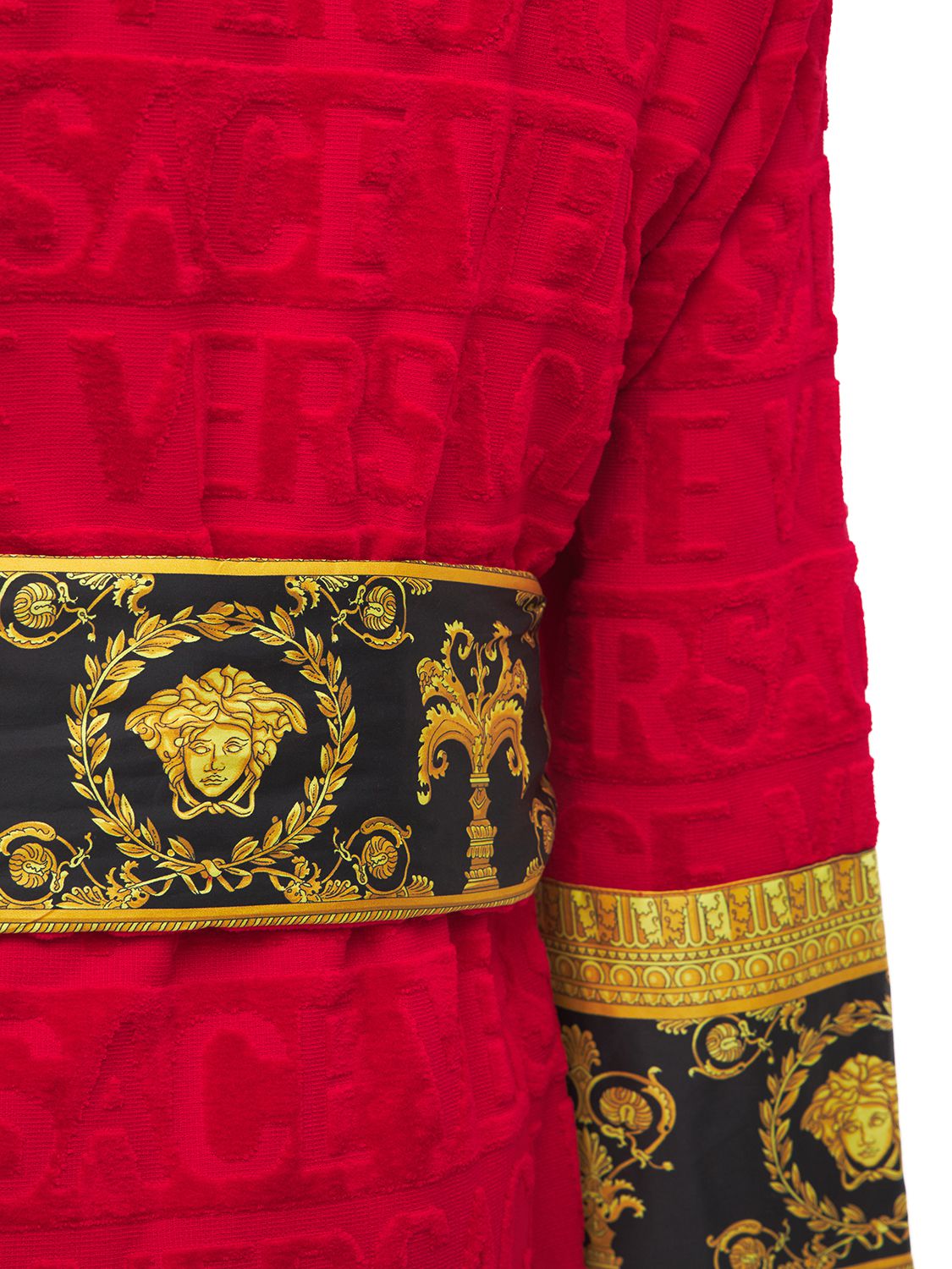 Shop Versace Barocco & Robe Bathrobe In Red
