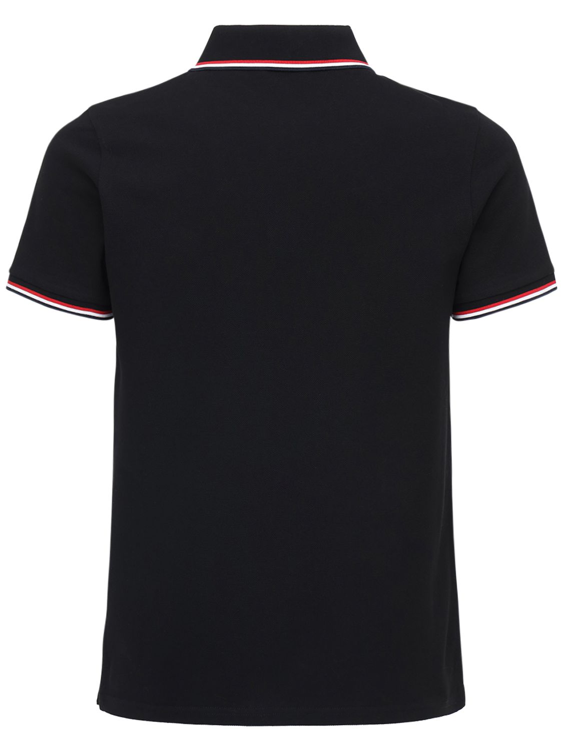 Shop Moncler Cotton Piquet Polo Shirt In Black