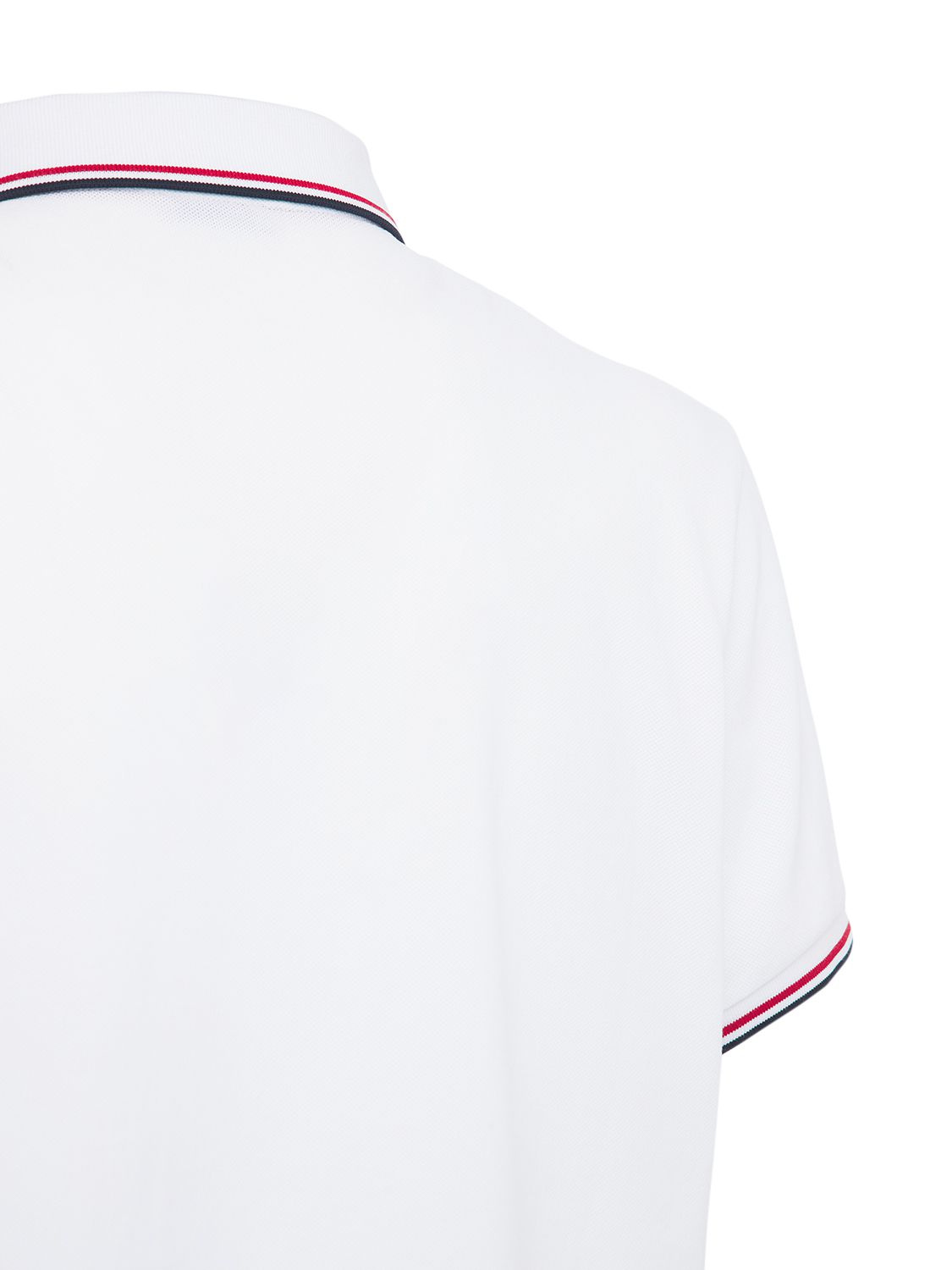 Shop Moncler Cotton Piquet Polo Shirt In White