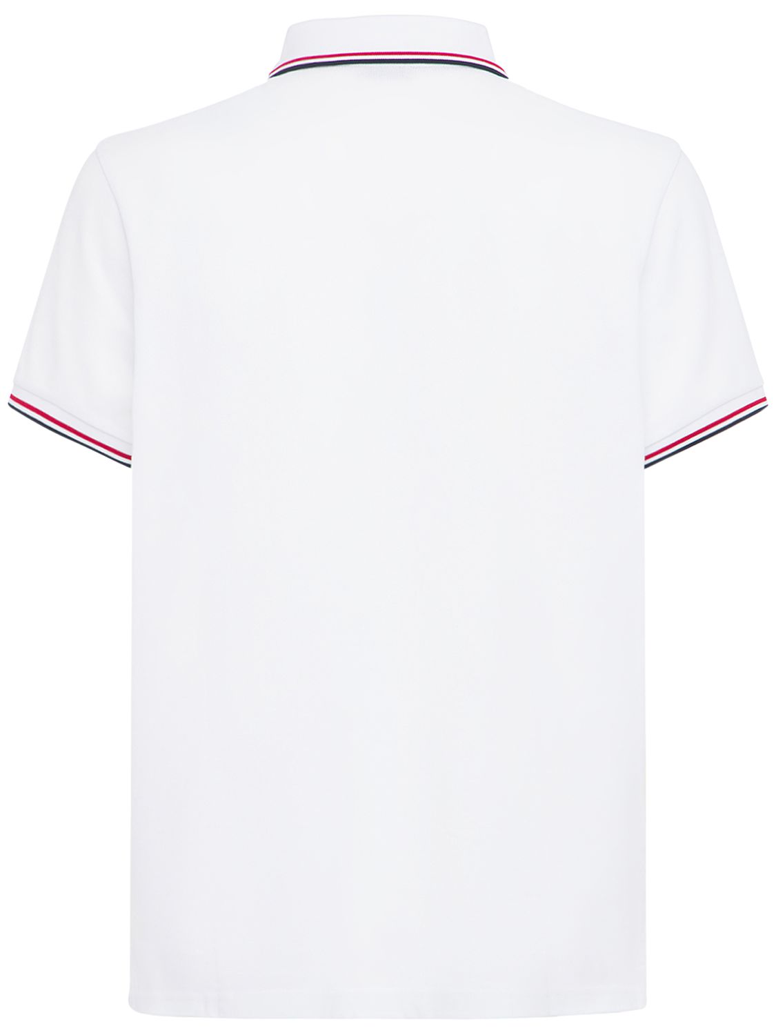 Shop Moncler Cotton Piquet Polo Shirt In White