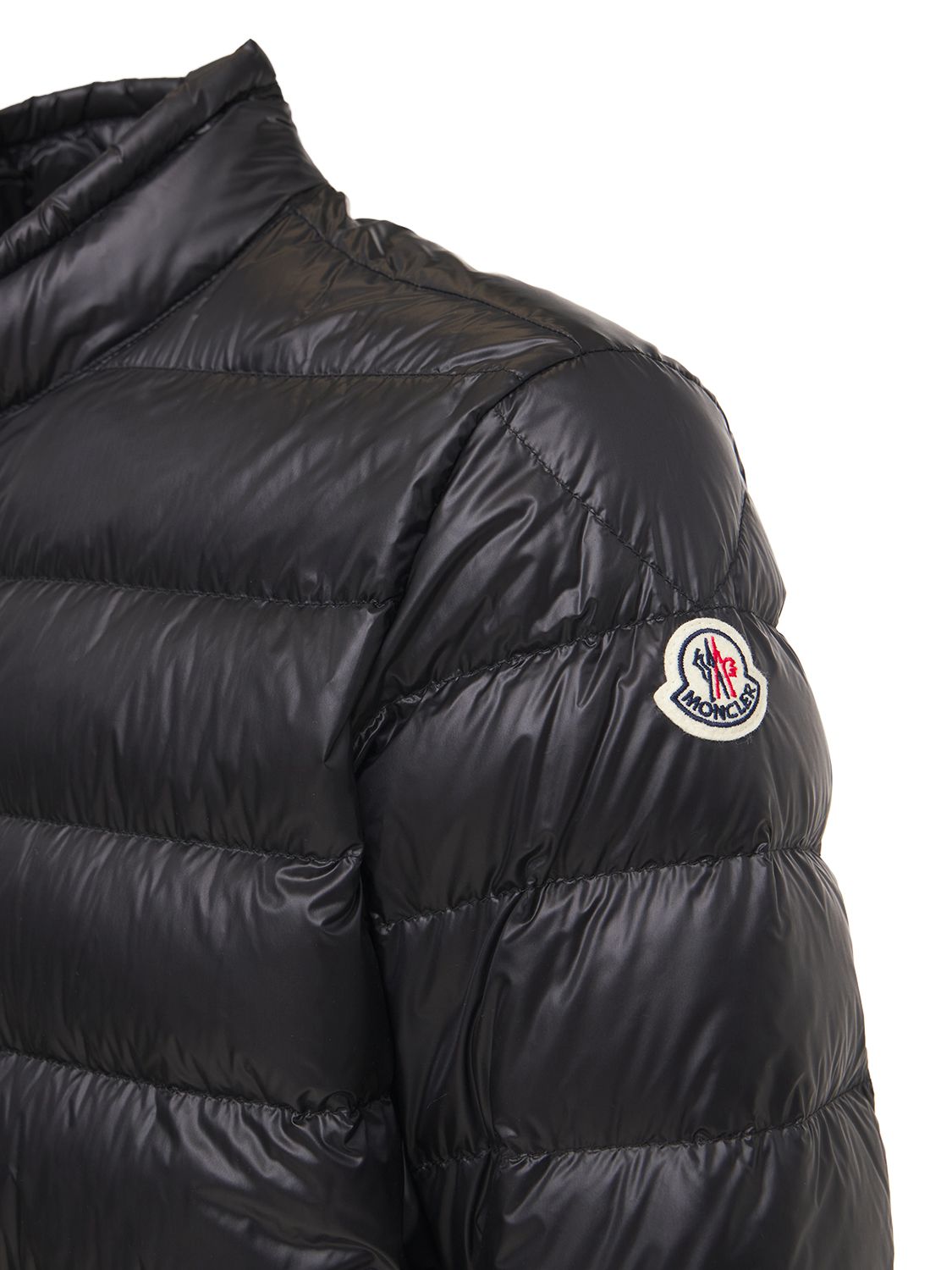 Shop Moncler Acorus Lightweight Nylon Down Jacket In Black