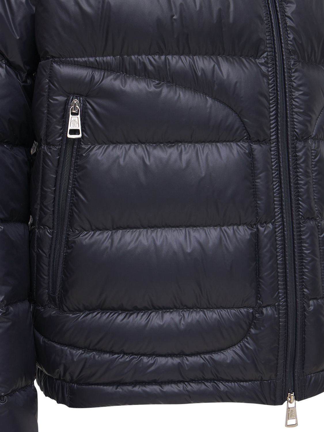 Shop Moncler Acorus Lightweight Nylon Down Jacket In Navy