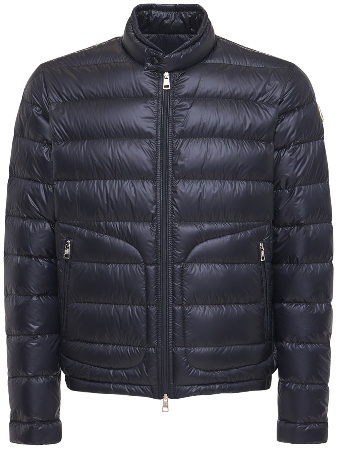 Shop Moncler Acorus Lightweight Nylon Down Jacket In Navy