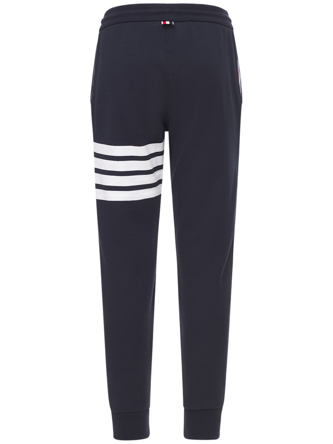 Thom Browne Blue Cotton Jogger With 4 Bar Detail In Blue