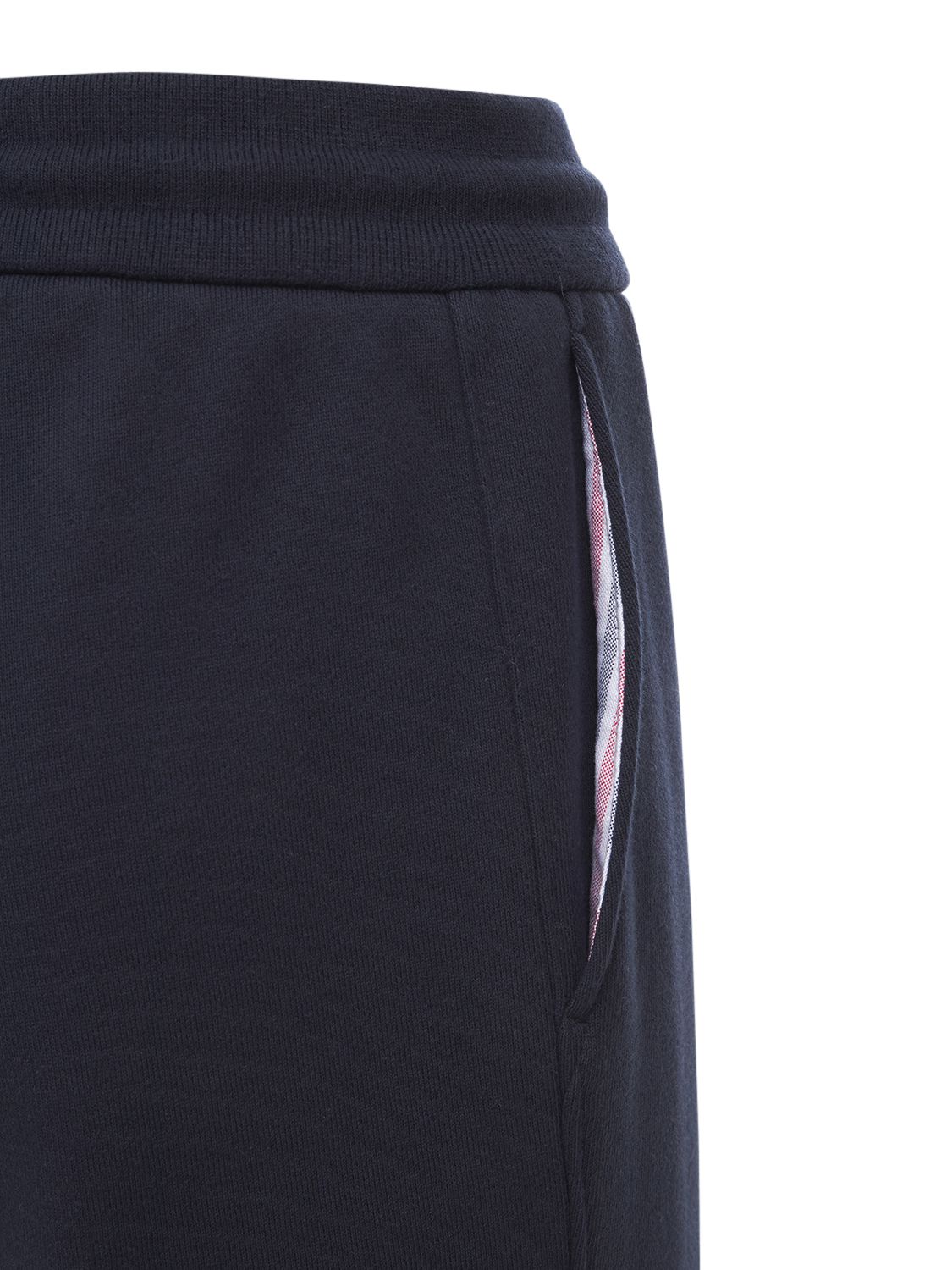 Thom Browne Blue Cotton Jogger With 4 Bar Detail In Blue