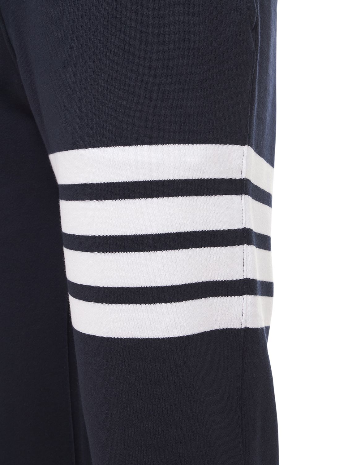 Thom Browne Blue Cotton Jogger With 4 Bar Detail In Blue