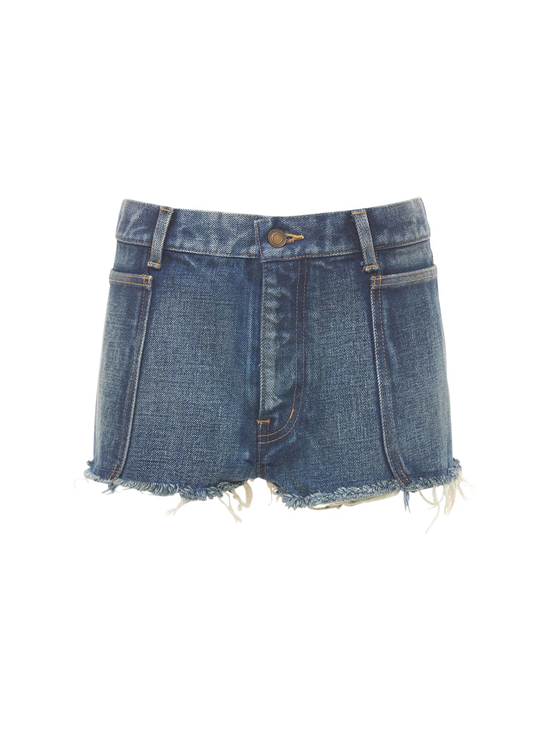 Saint Laurent | Women Cotton Denim Mini Shorts Denim 26