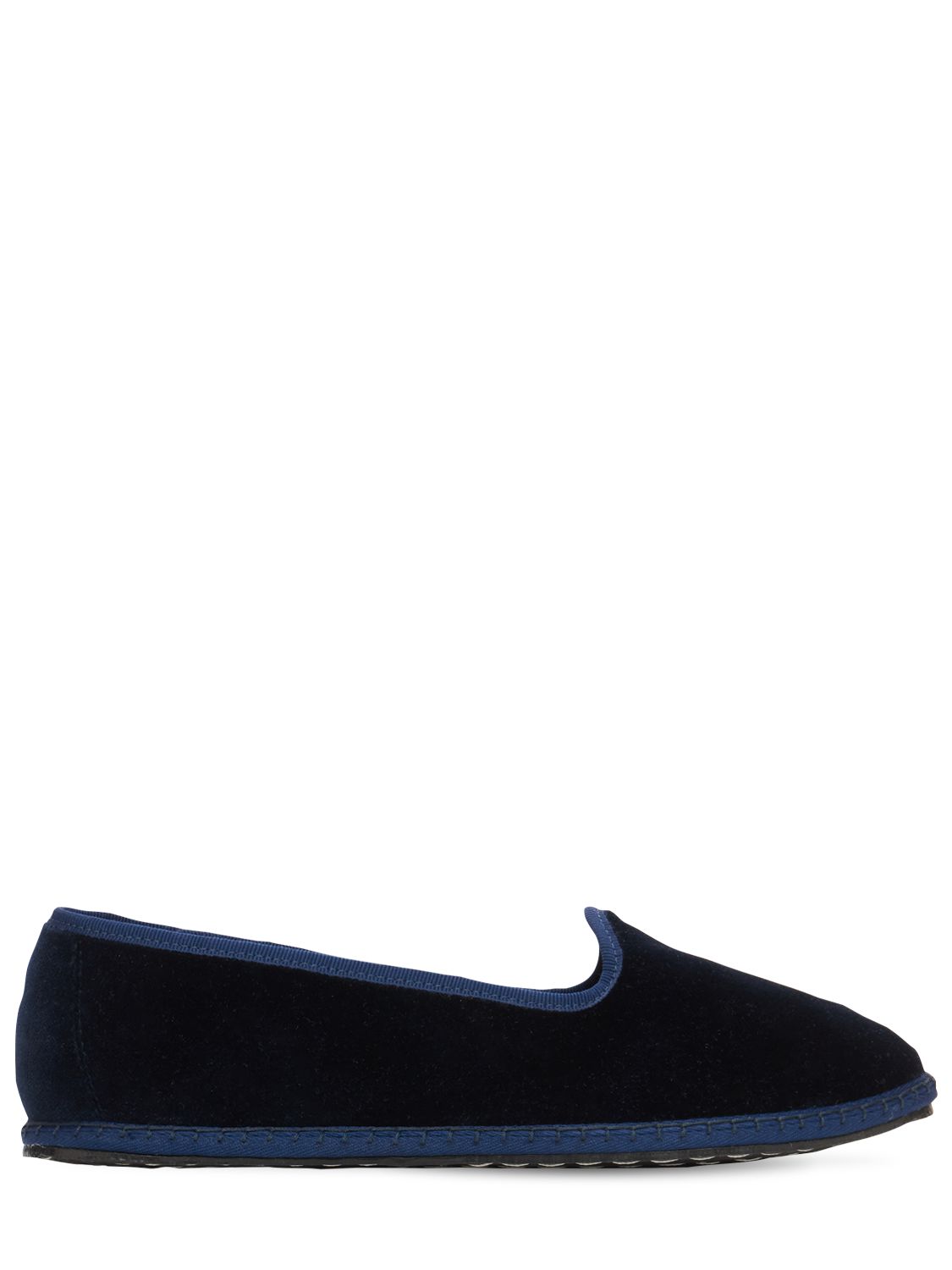 Vibi Venezia 10mm Blu Velvet Loafers In 네이비
