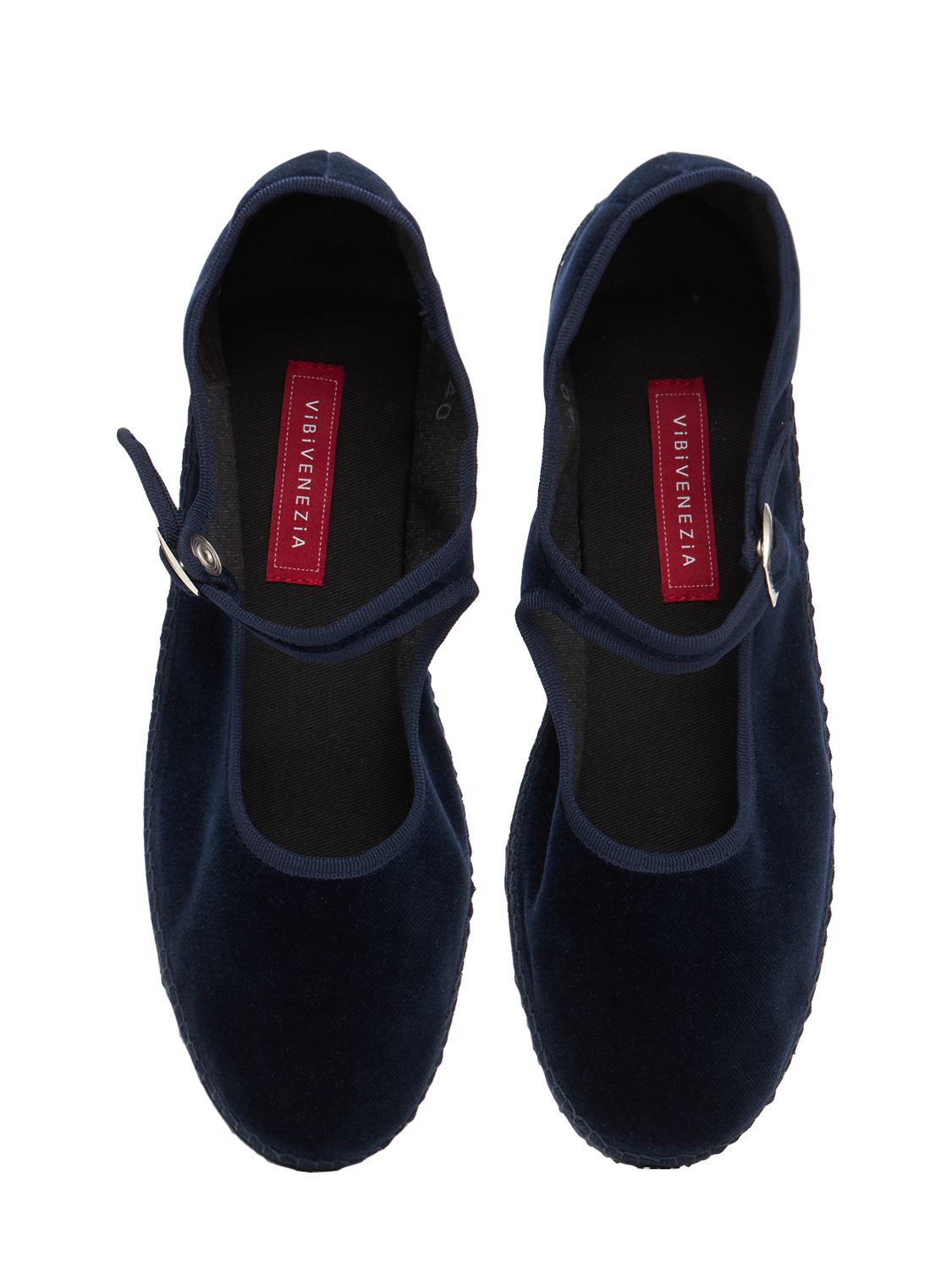 Shop Vibi Venezia 10mm Mary Jane Blu Velvet Slippers In Navy