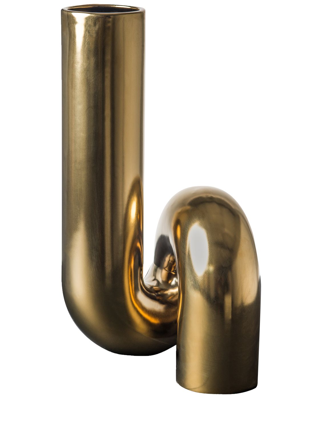 Polspotten Yourtube Ceramic Vase In Gold