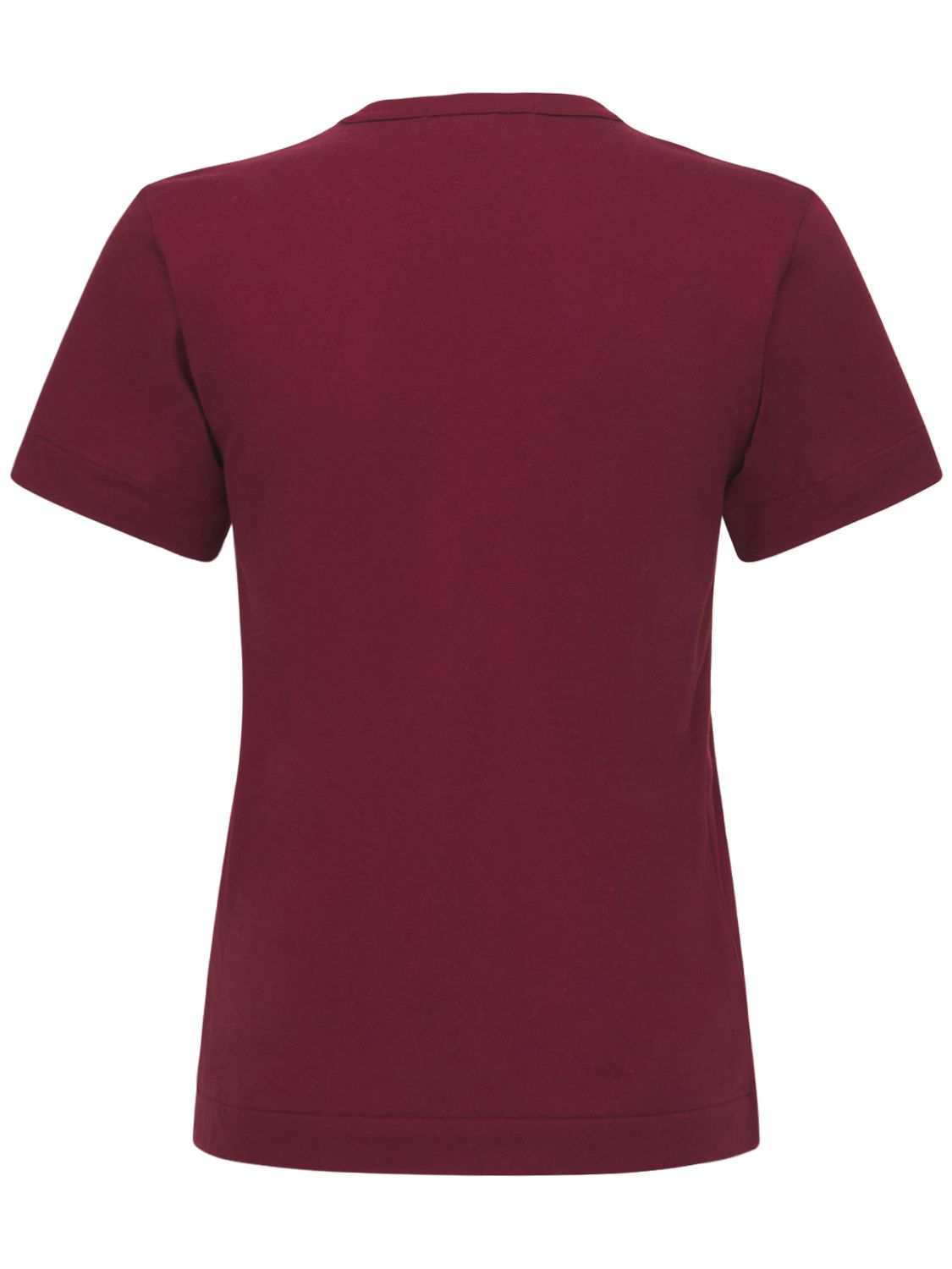 Shop Comme Des Garçons Play Embroidered Hearts Cotton T-shirt In Burgundy