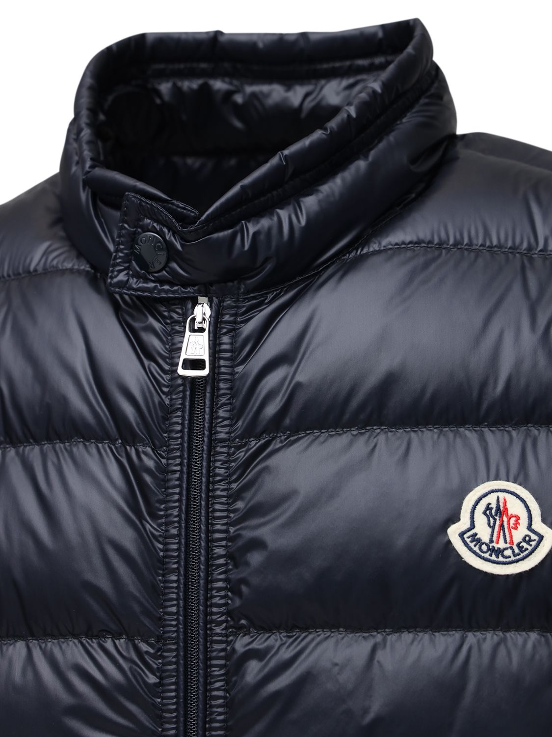 Shop Moncler Gui Quilted Nylon Down Vest In Navy