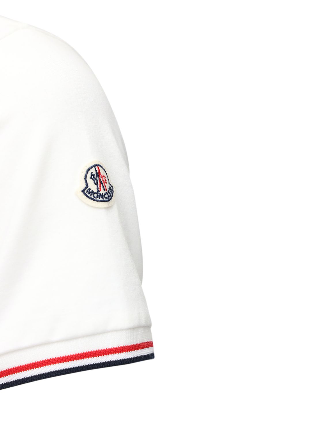Shop Moncler Stretch Cotton Jersey T-shirt In White