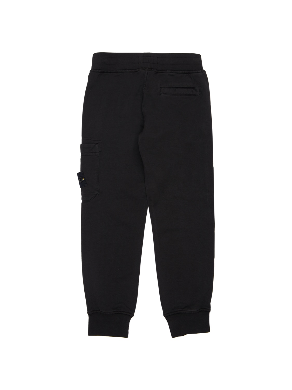 Stone Island Men Black Cotton Fleece Jogger Trousers In Black