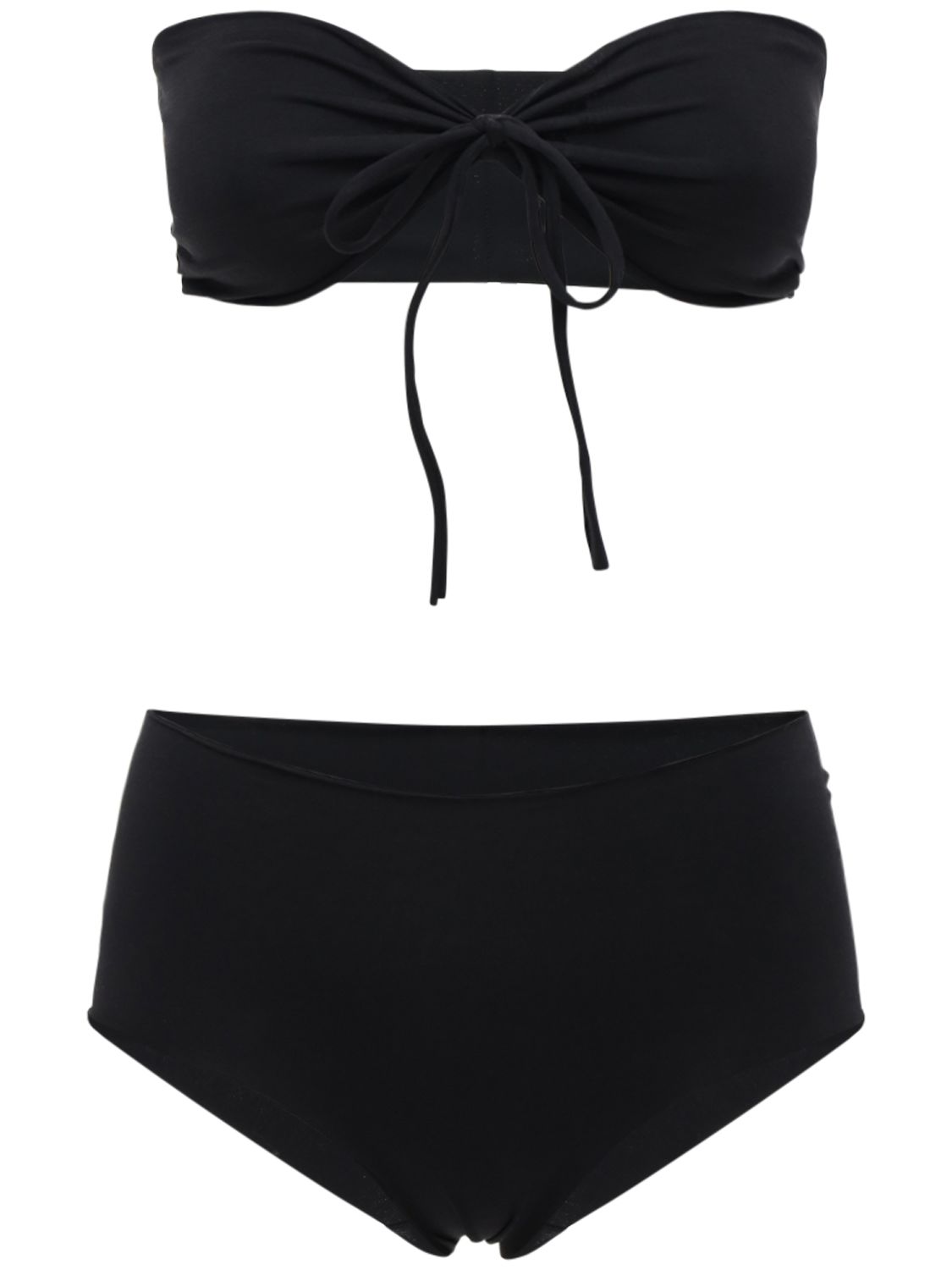 Isole & Vulcani Seamless Cotton Jersey Bikini In 블랙