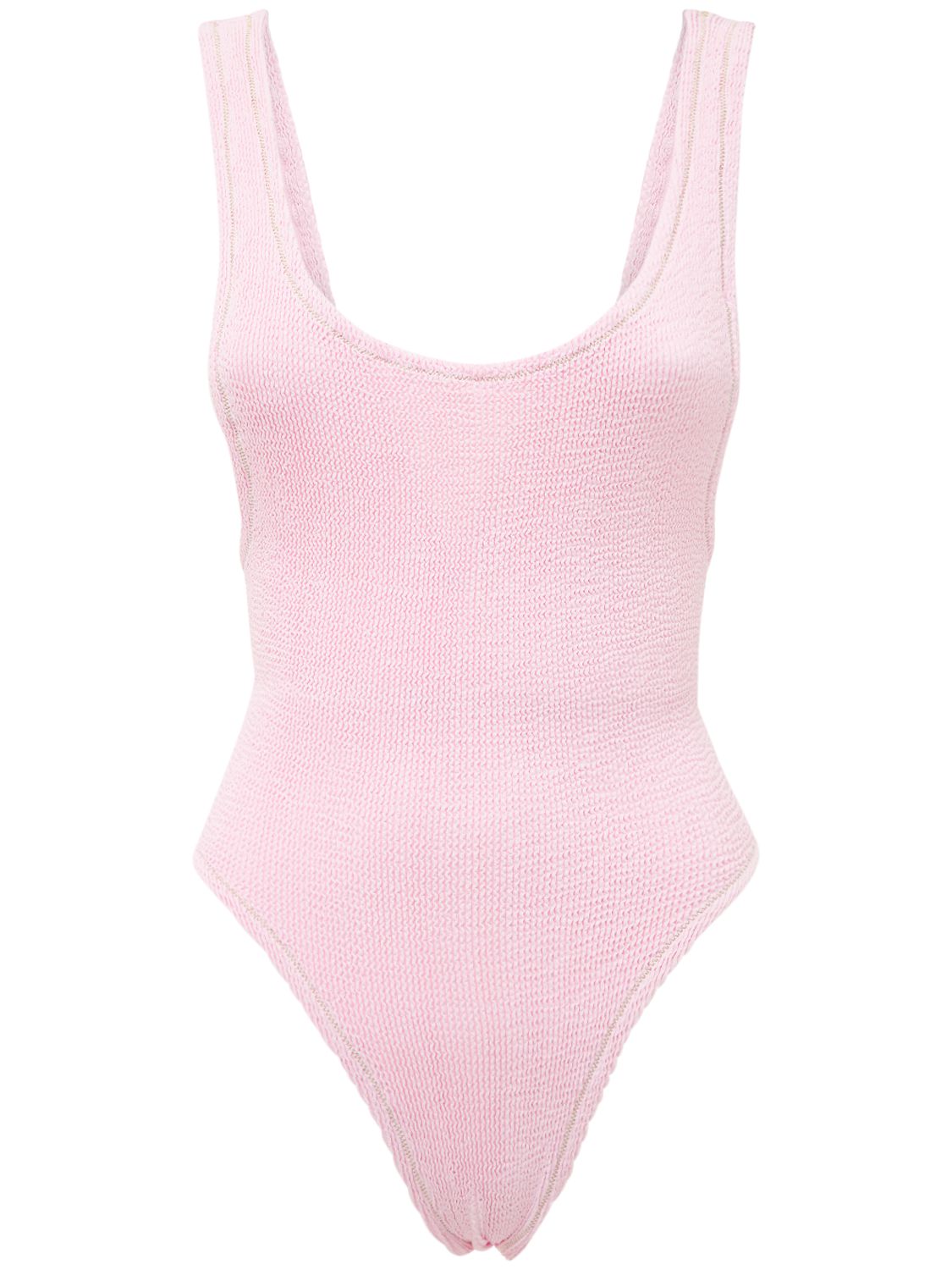 Reina Olga One Piece Ribbed Swimsuit In Pink