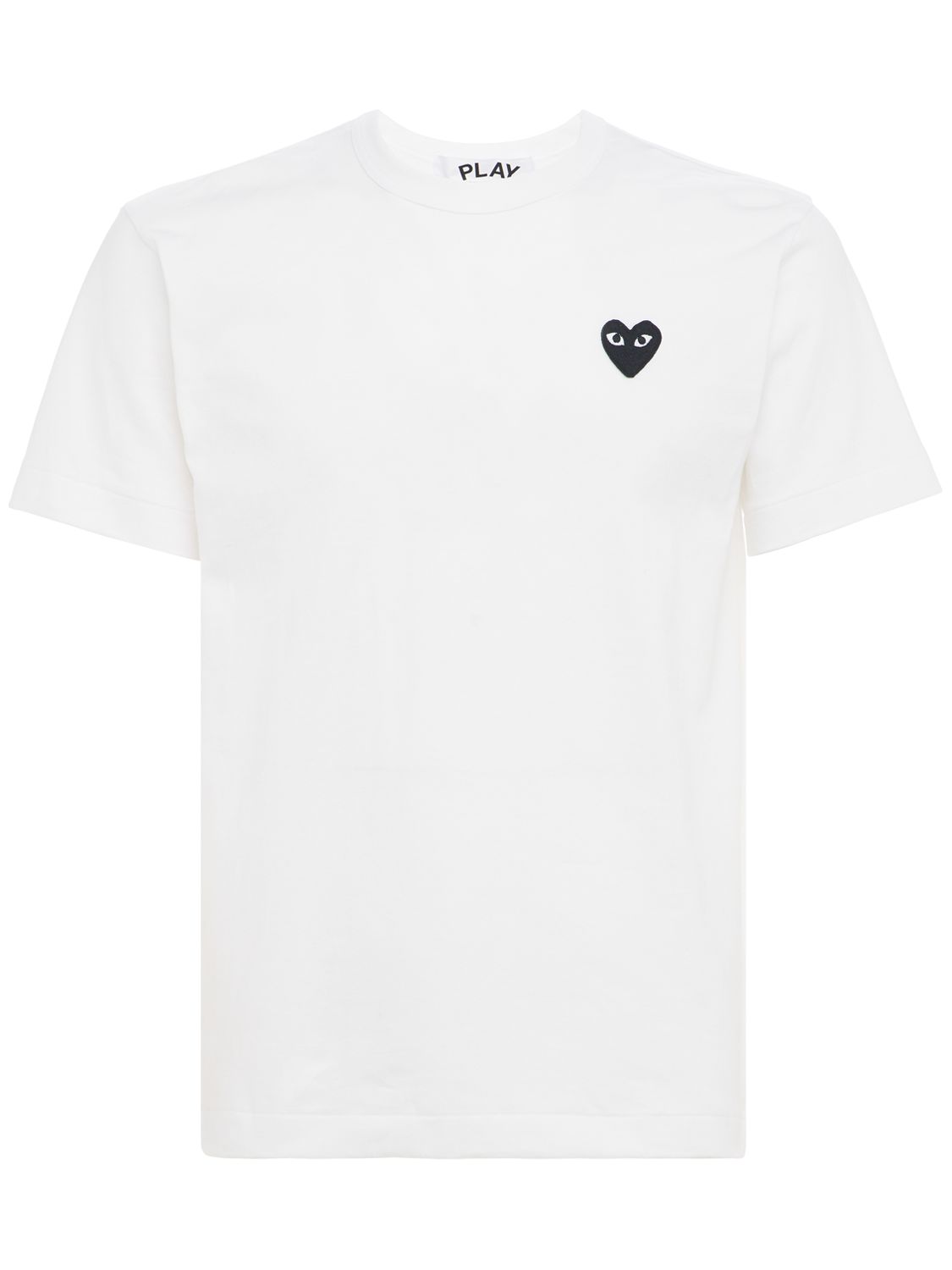 Shop Comme Des Garçons Play Black Heart Patch Cotton T-shirt In White