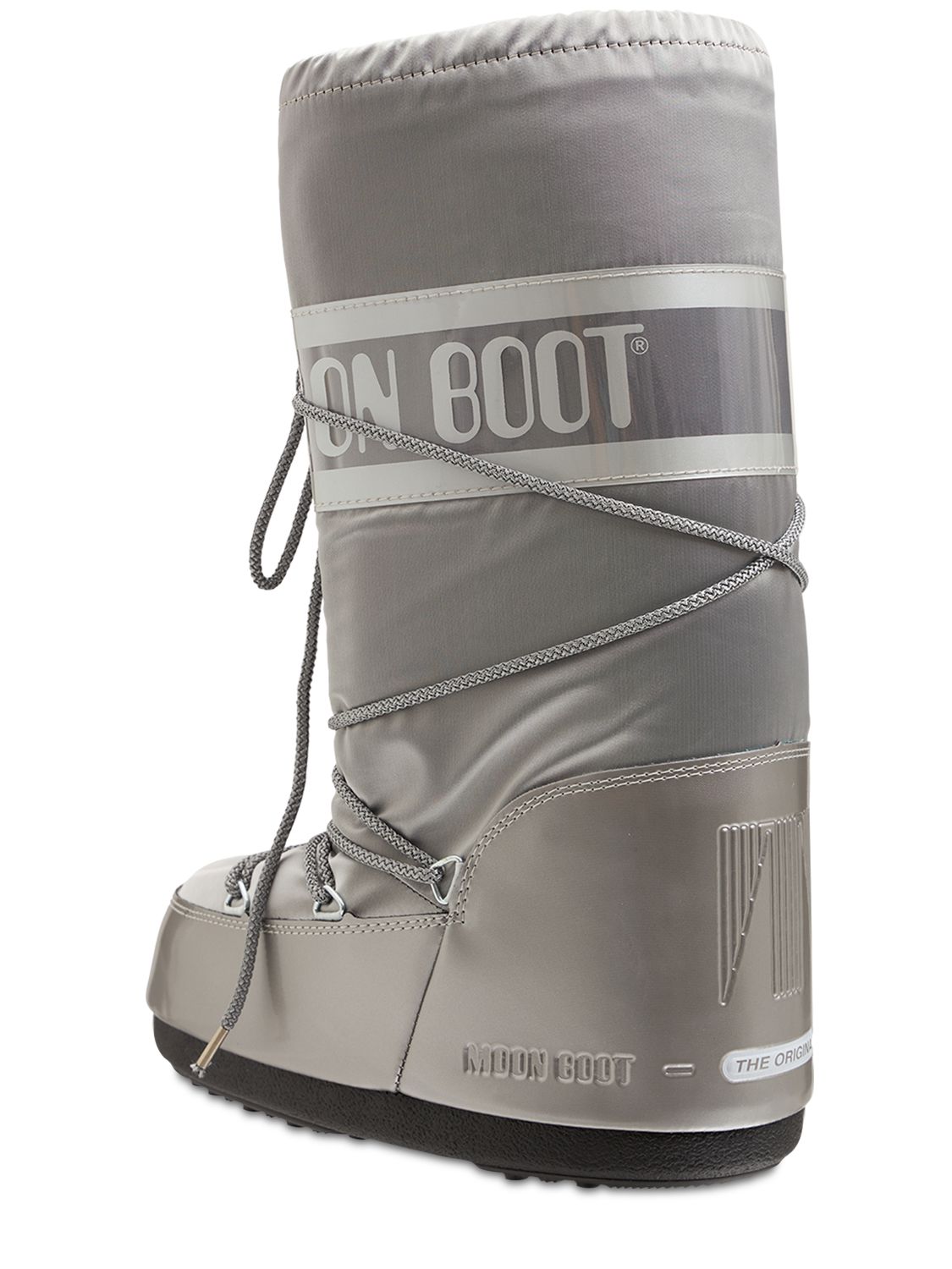 Shop Moon Boot Tall Icon Glance Metallic S In Silver