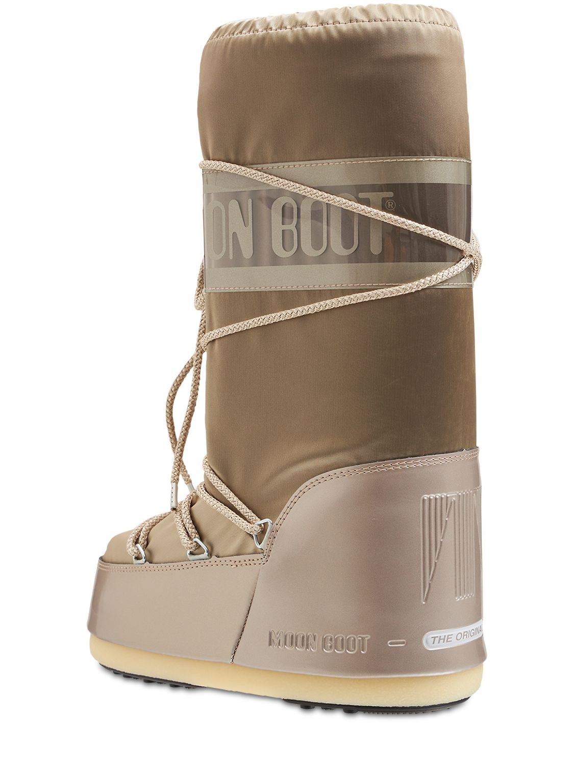 Shop Moon Boot Tall Icon Glance Metallic S In Platinum