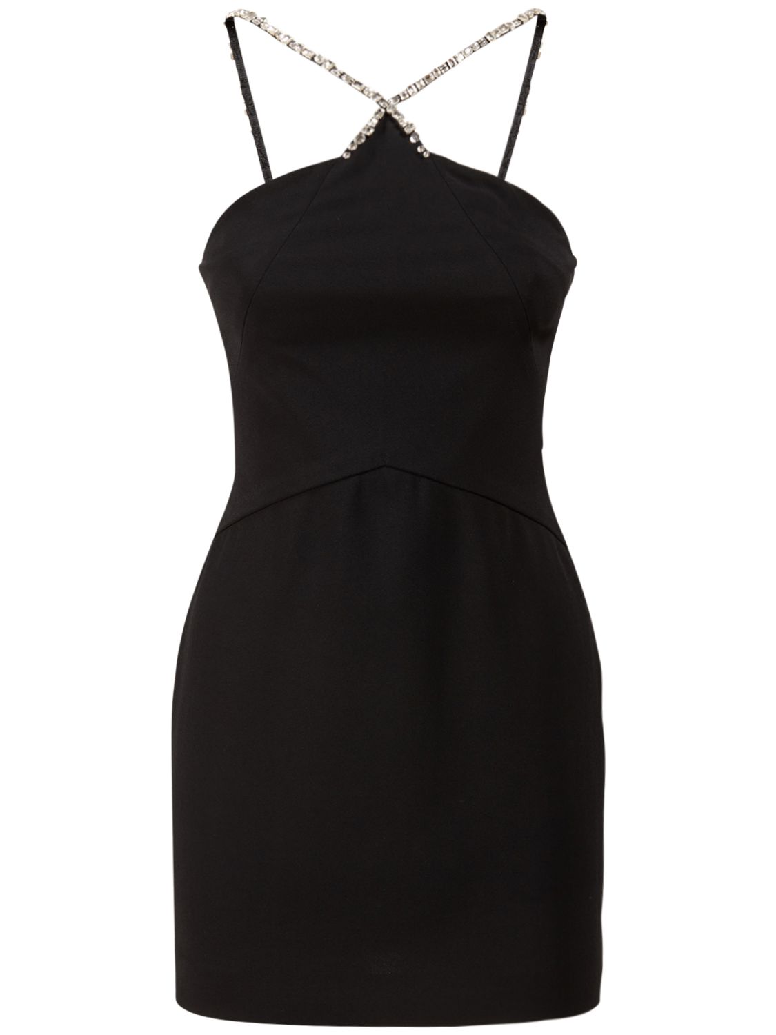 Stretch Viscose Crepe Halter Neck Dress