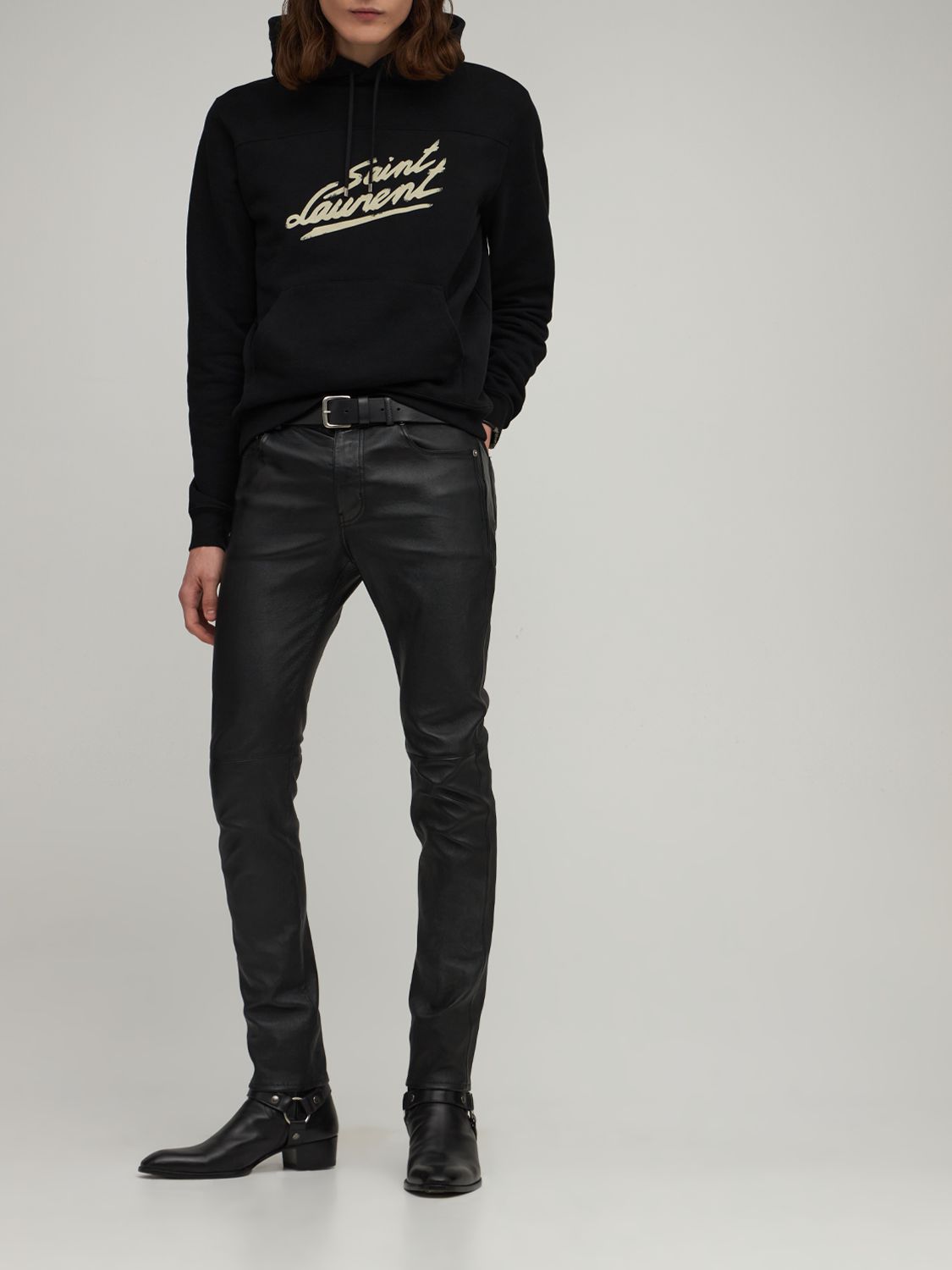 SAINT LAURENT 50s Signature Logo Sweatshirt Hoodie Smart Closet