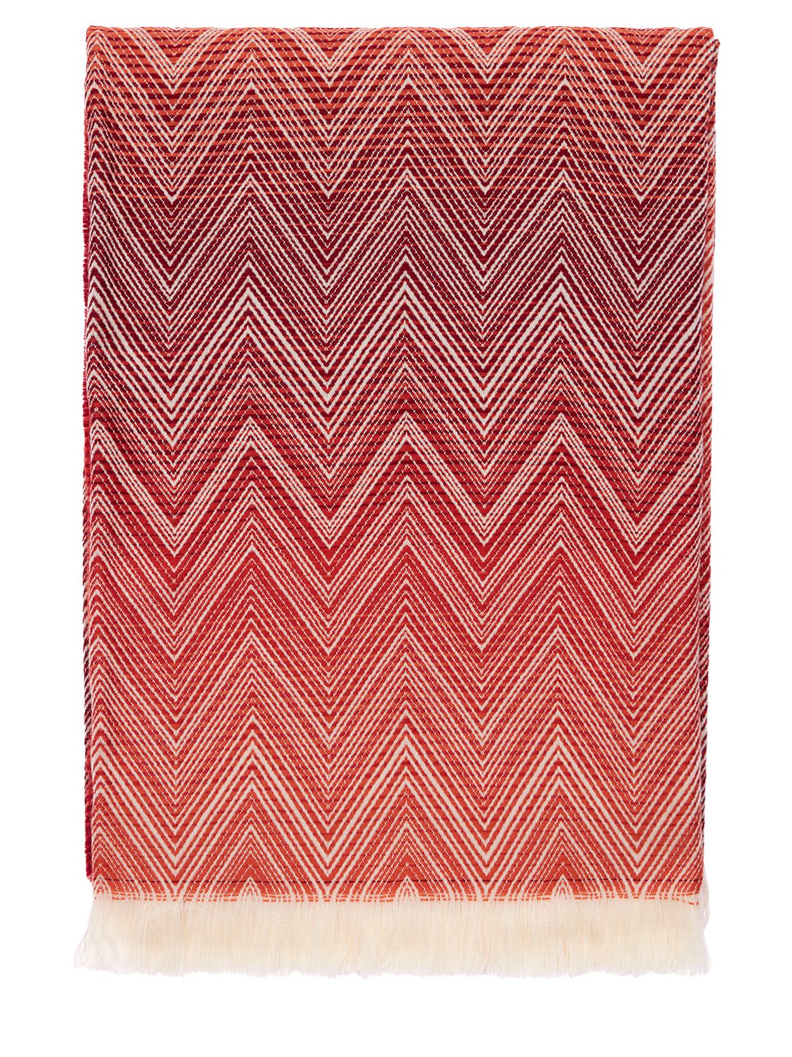 Missoni Home Collection Timmy Fringed Wool Throw In Red