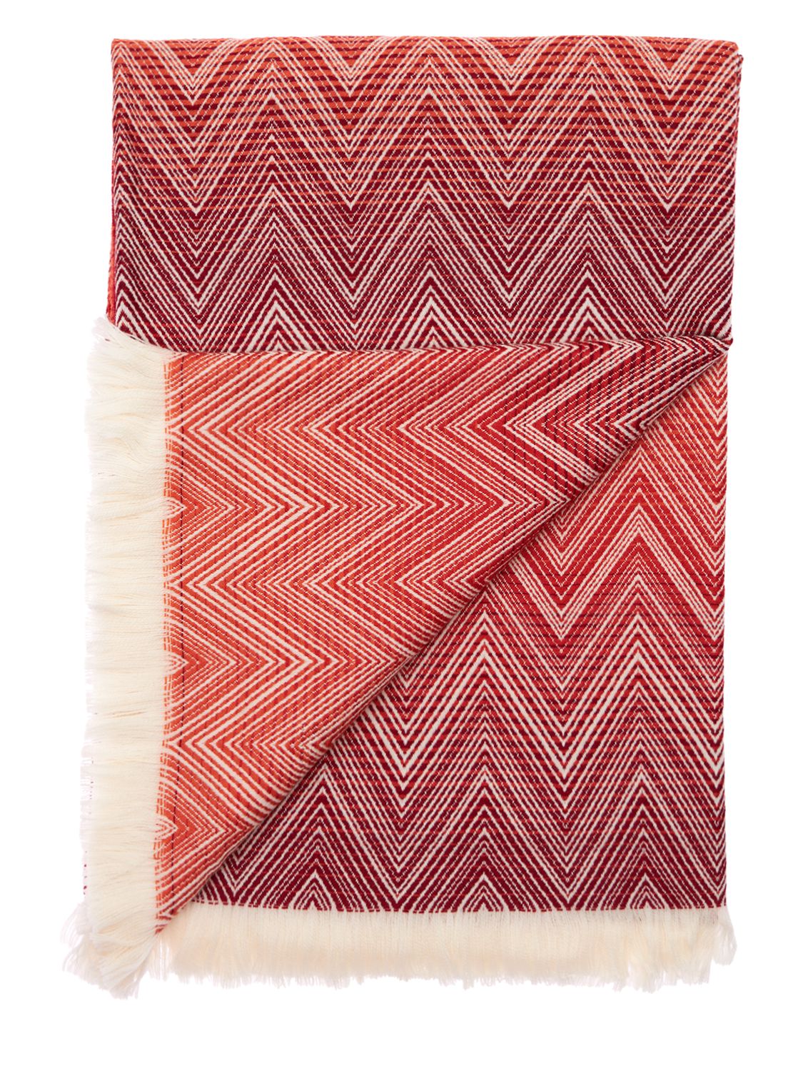 Shop Missoni Home Collection Timmy Fringed Wool Throw In Red