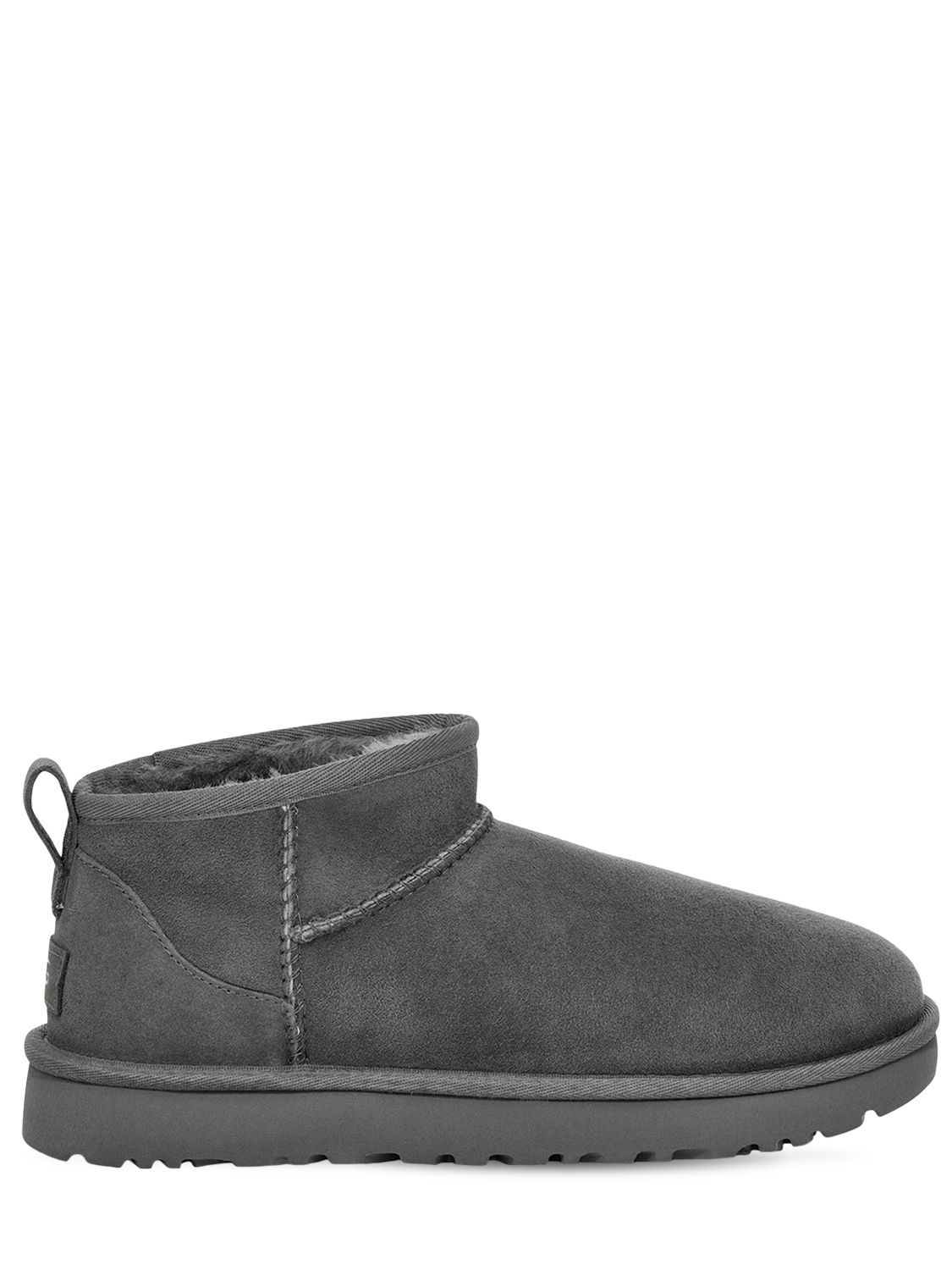 Ugg 10mm Classic Ultra Mini Shearling Boots In Grey