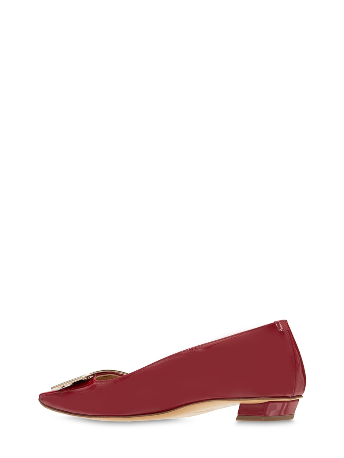 Shop Roger Vivier 25mm Belle Vivier Patent Leather Heels In Dark Red