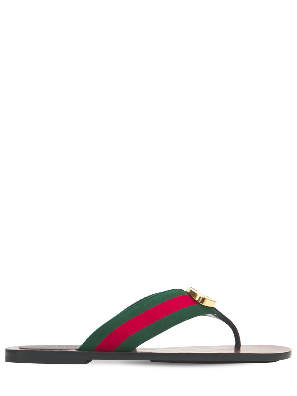 Gucci | Women 10mm Gg Web Thong Sandals Red/green 37.5