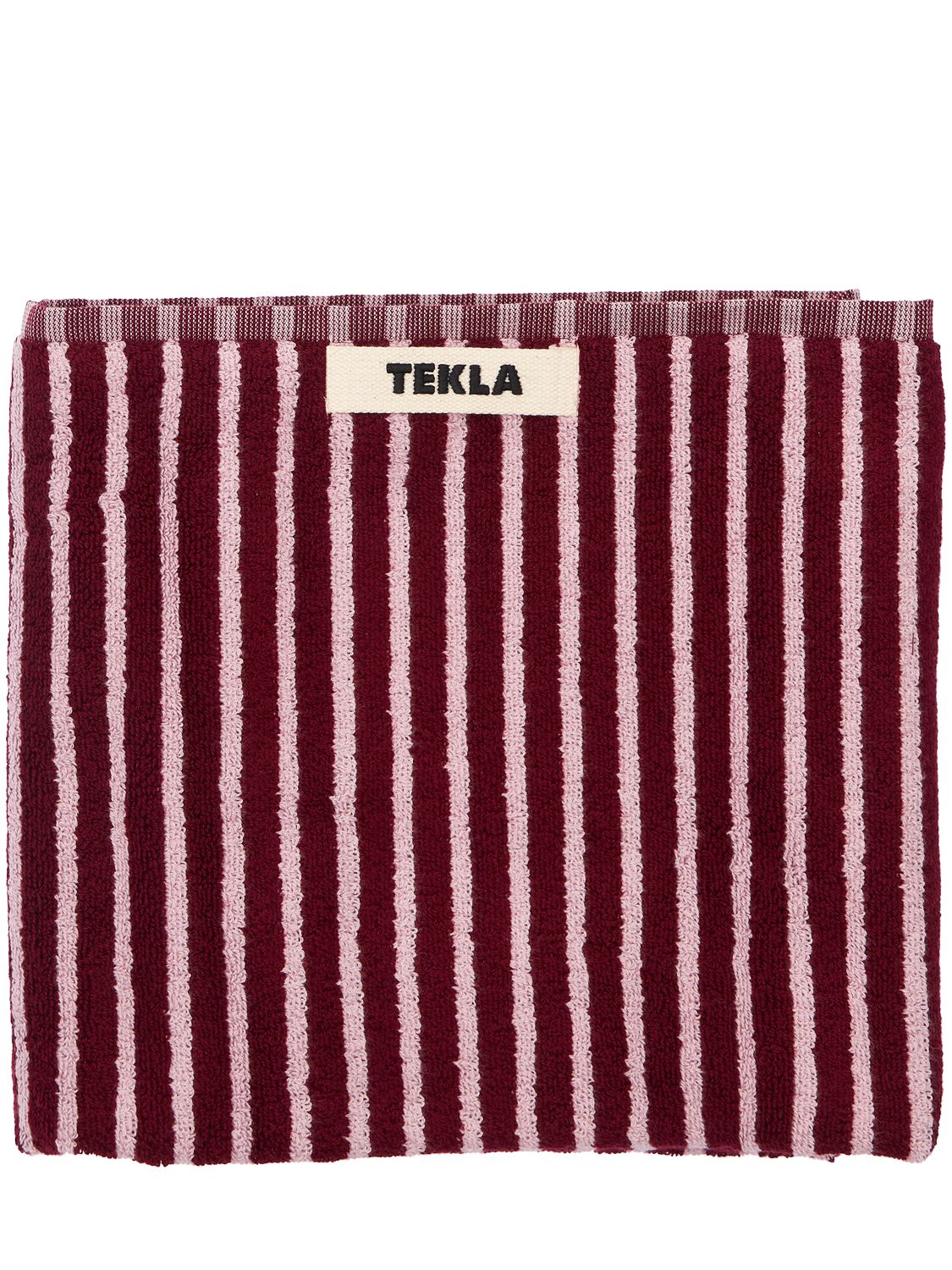 Shop Tekla Set Of 3 Organic Cotton Towels In Pink,red