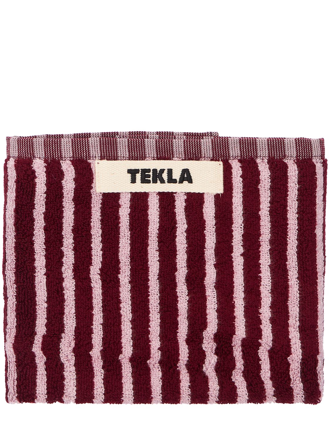 Shop Tekla Set Of 3 Organic Cotton Towels In Pink,red
