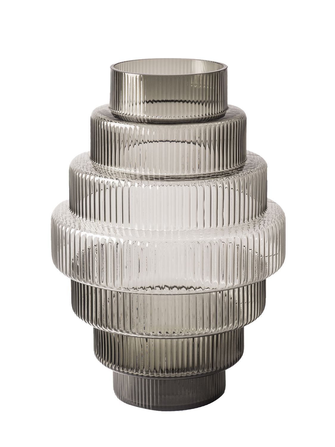 Polspotten Small Steps Glass Vase In Grey