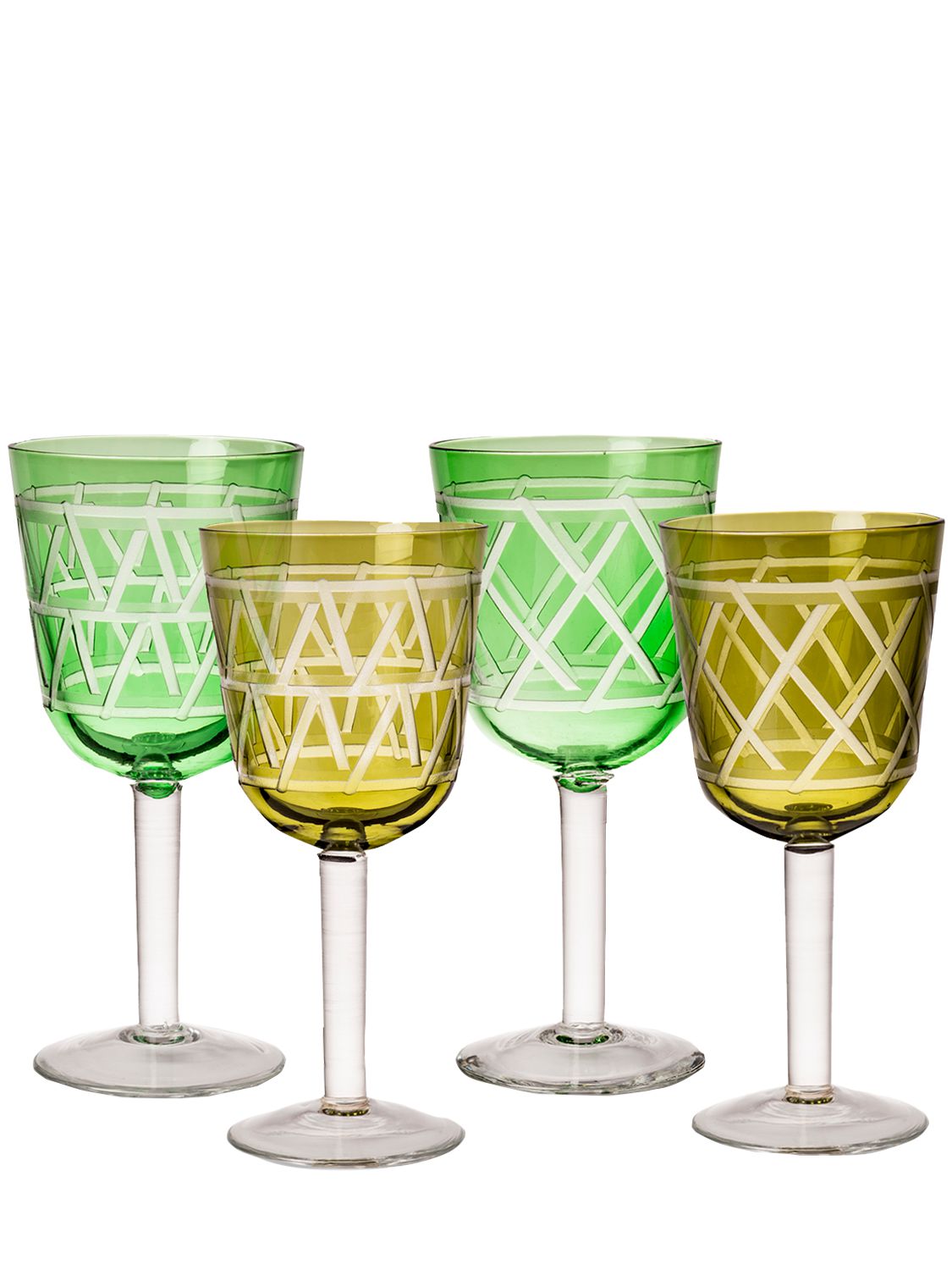 Polspotten Tie Up Set Of 4 Wine Glasses In Multi-colour