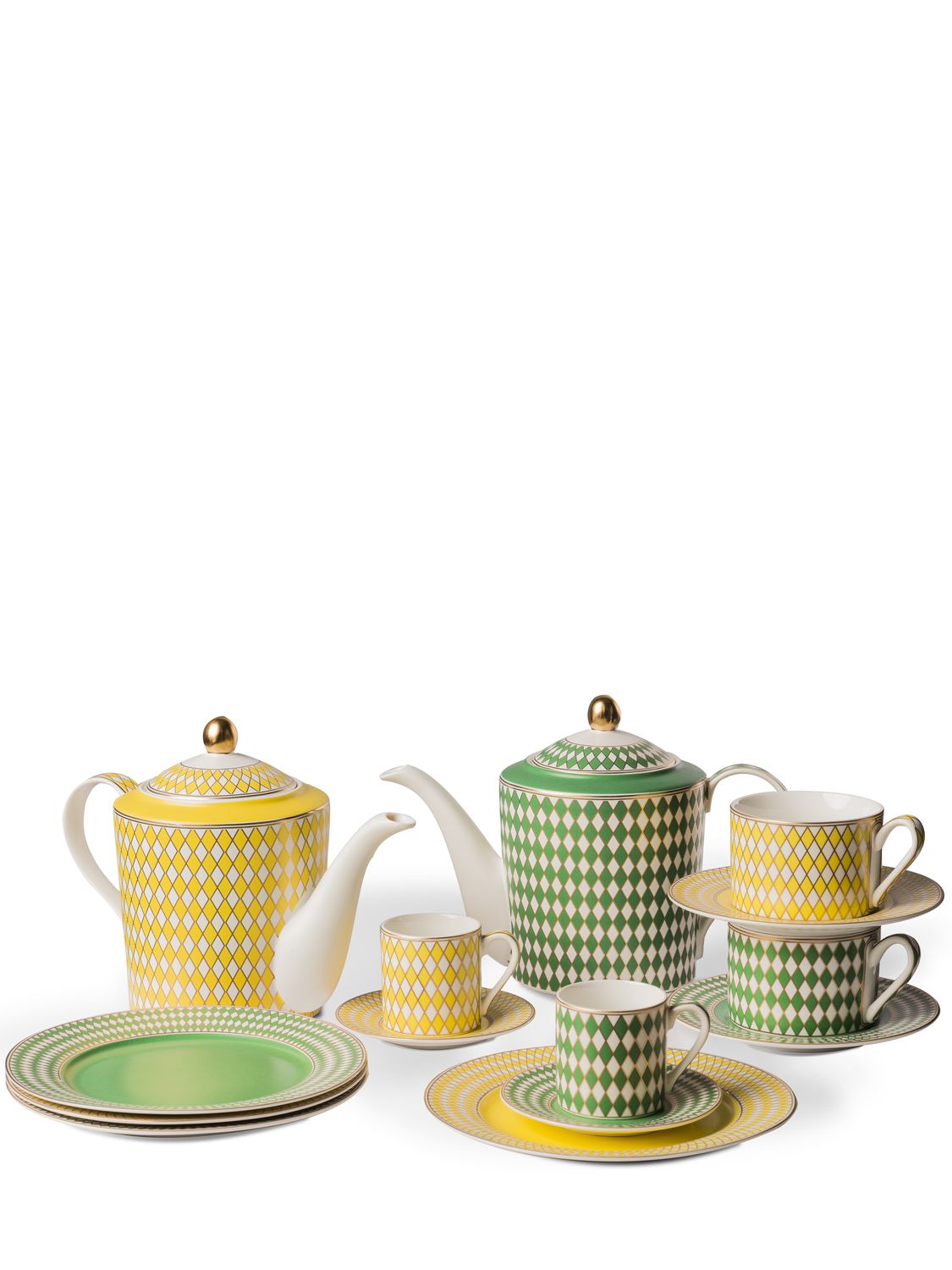 Polspotten Chess Set Of 4 Side Plates In Multi-colour