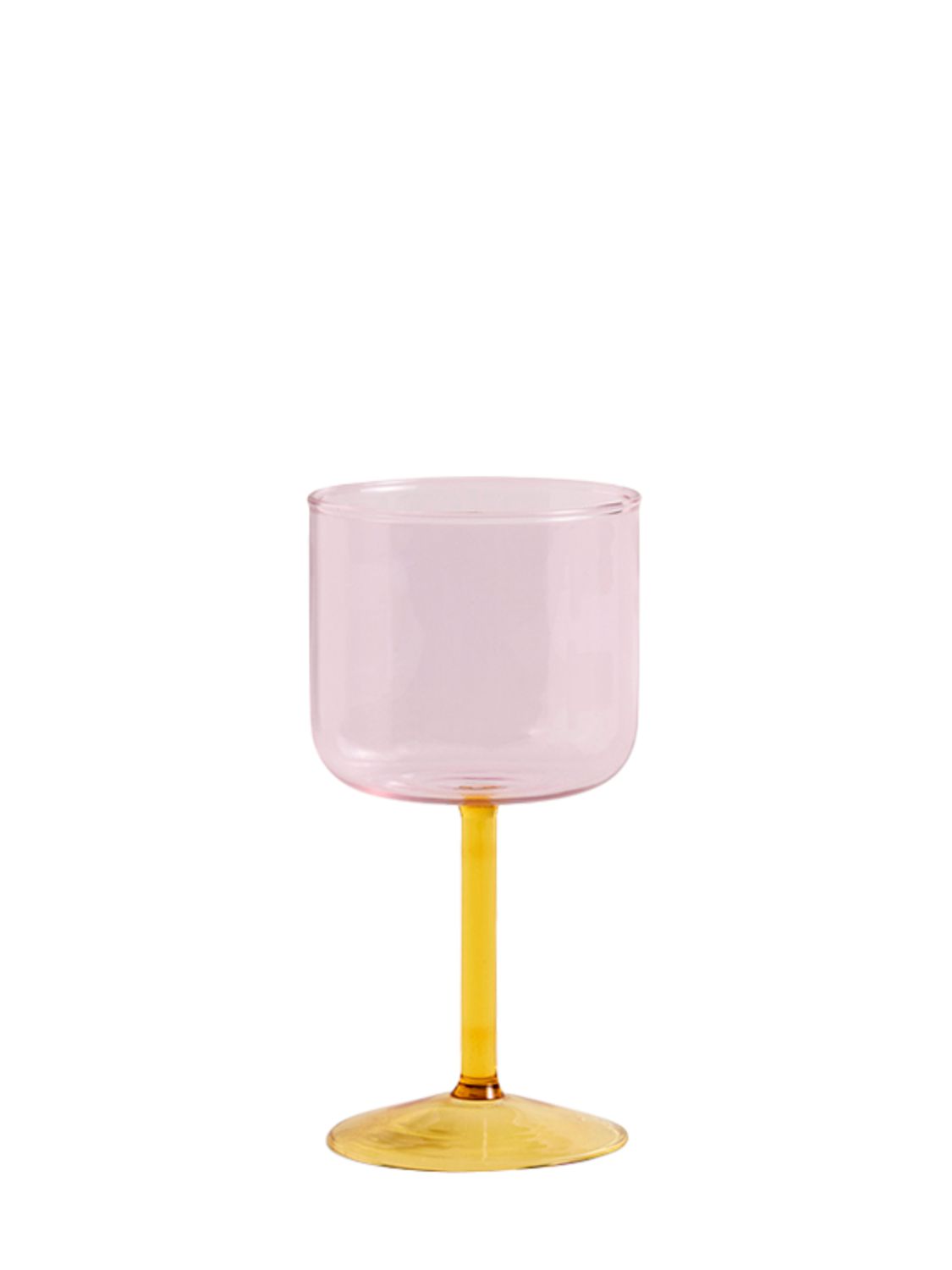 Hay Tint Set Of 2 Wine Glasses In Pink/yellow