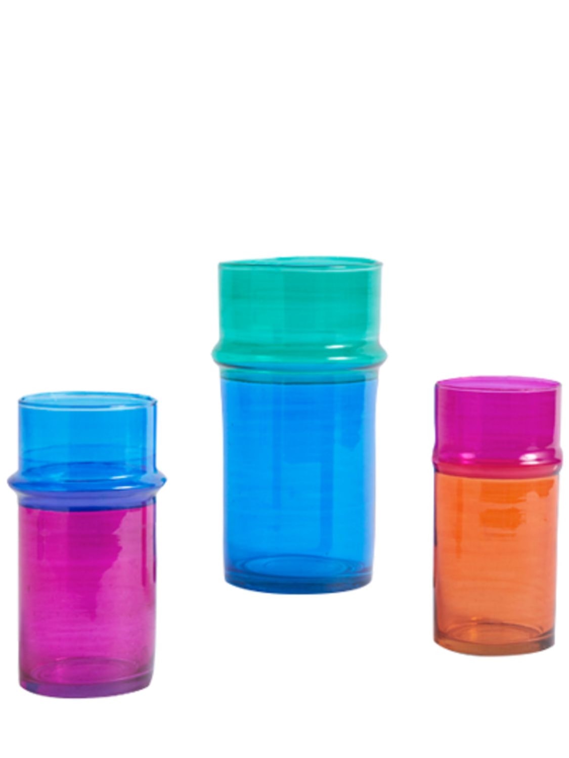 Hay Moroccan Vase / S Vase Fuchsia Size - Glass In Fuchsia/blue