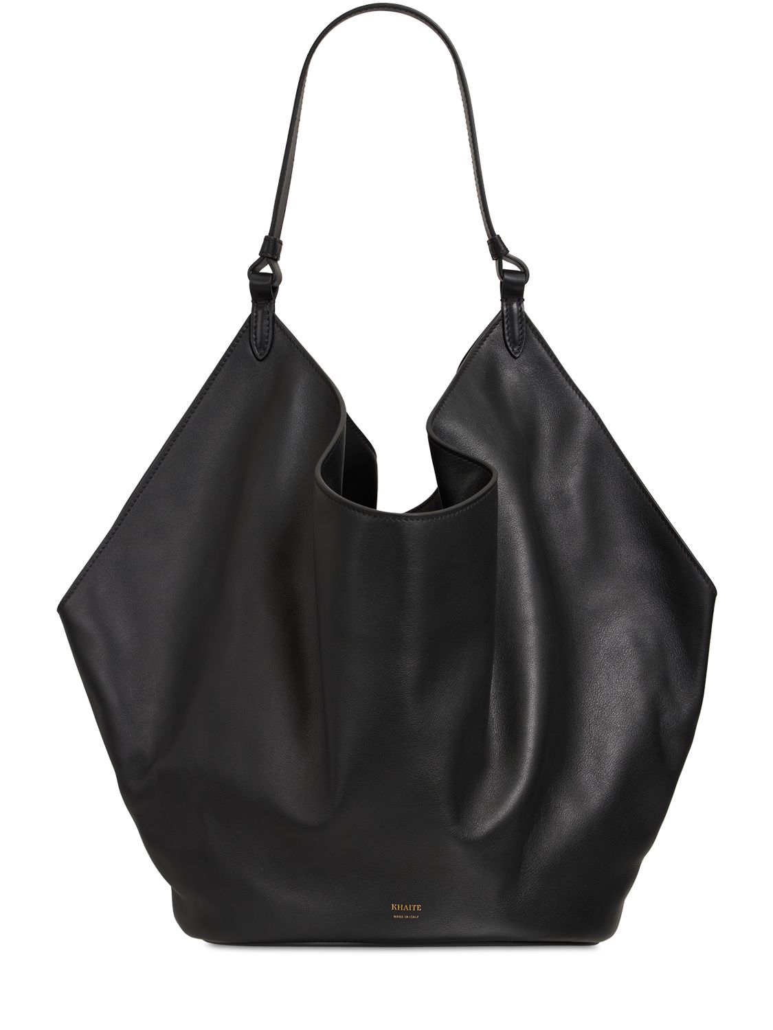 Medium Lotus Smooth Leather Shoulder Bag