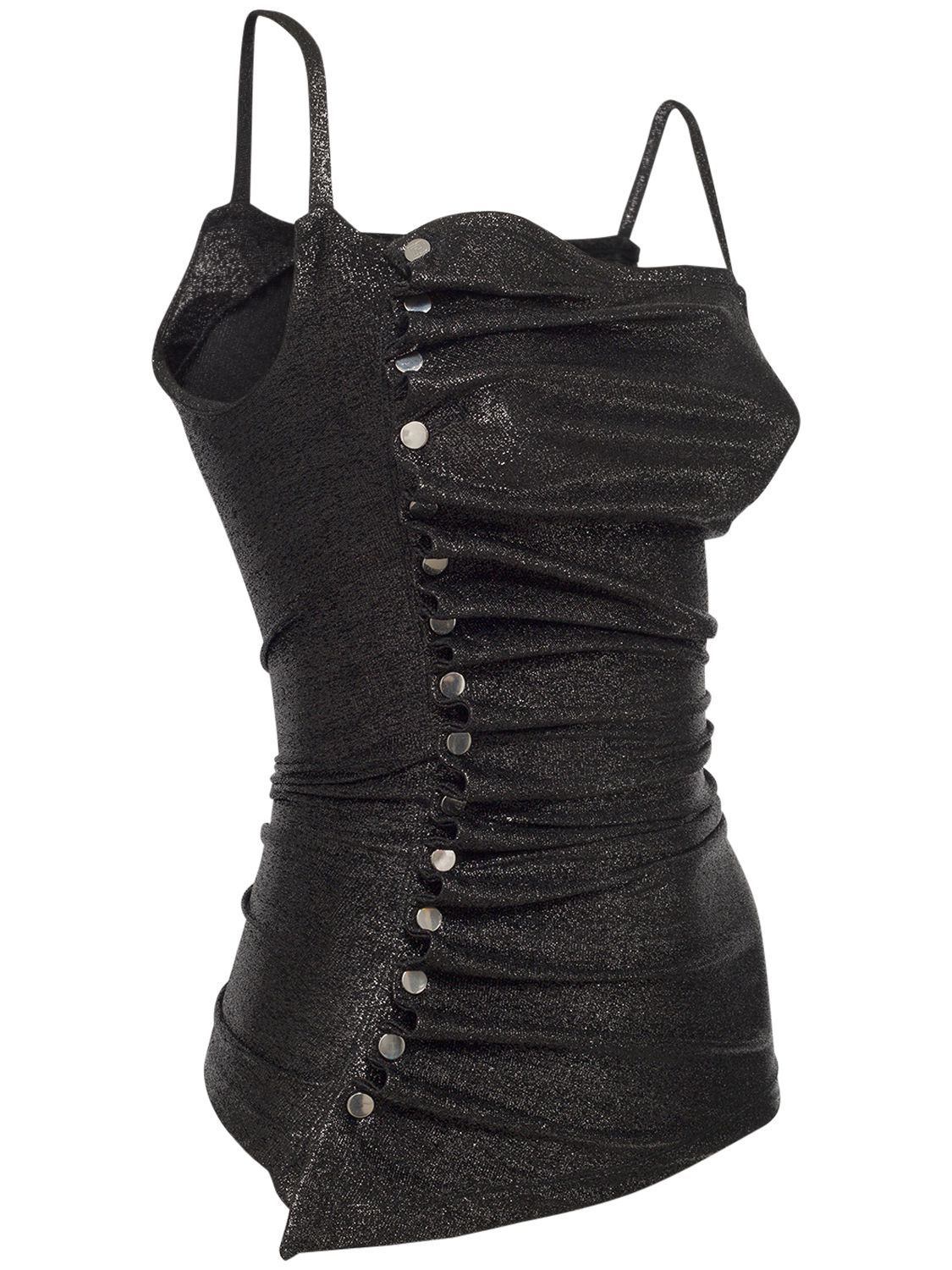 Rabanne Stretch Lurex Jersey Top In Black